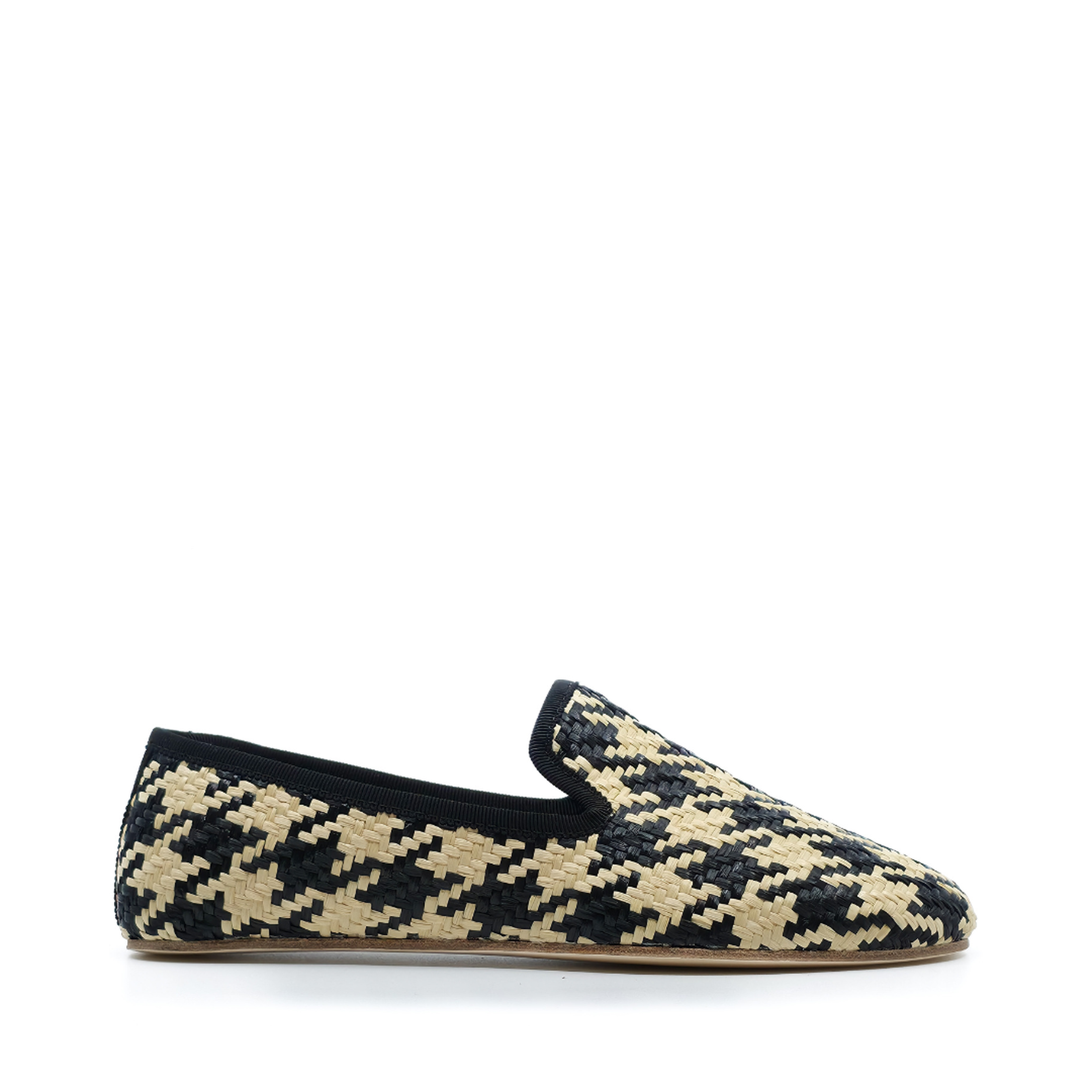 Barbara - Siyah-Ekru Örgü Barefoot Loafer Ayakkabı