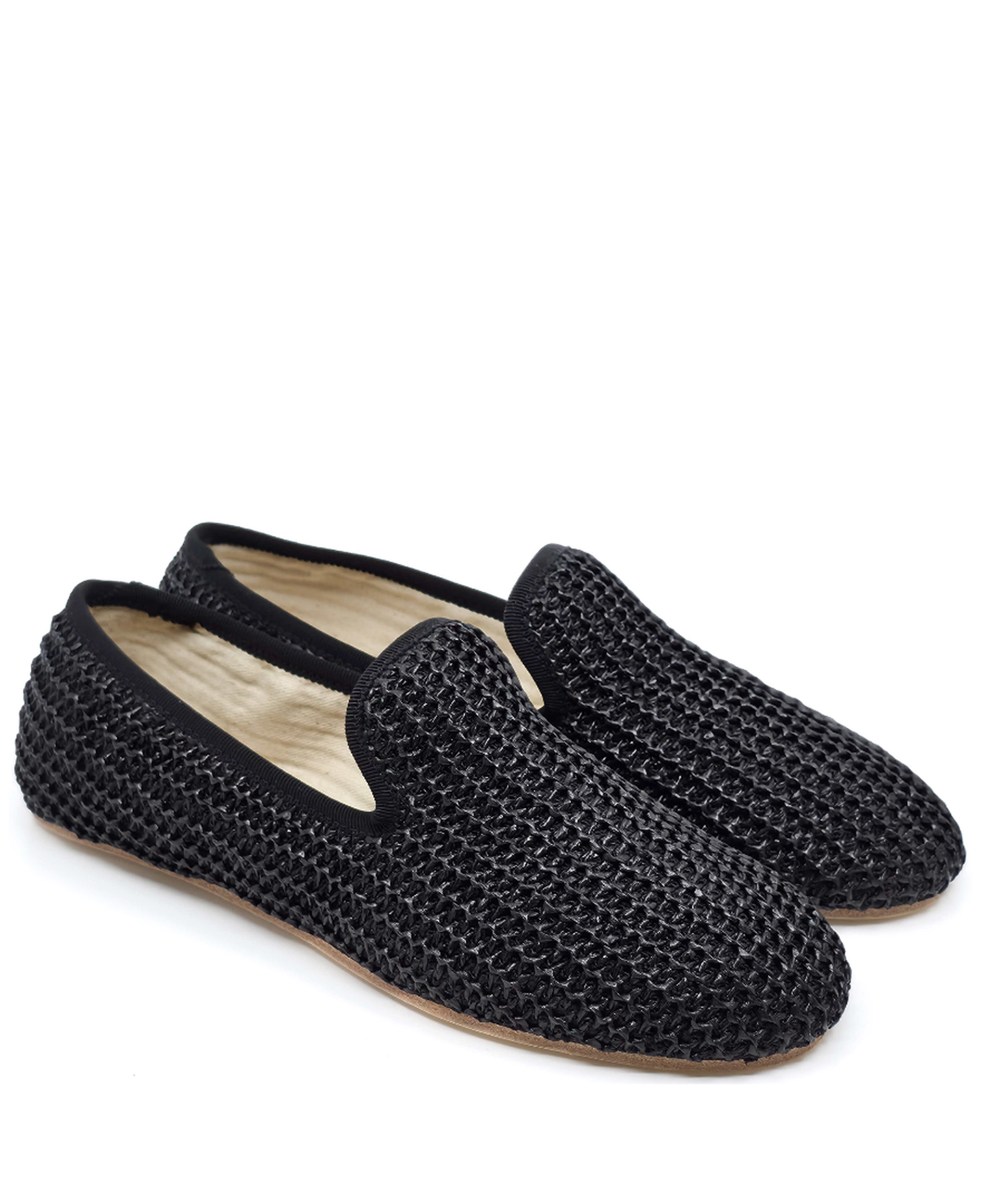 Barbara - Siyah Örgü Barefoot Loafer Ayakkabı