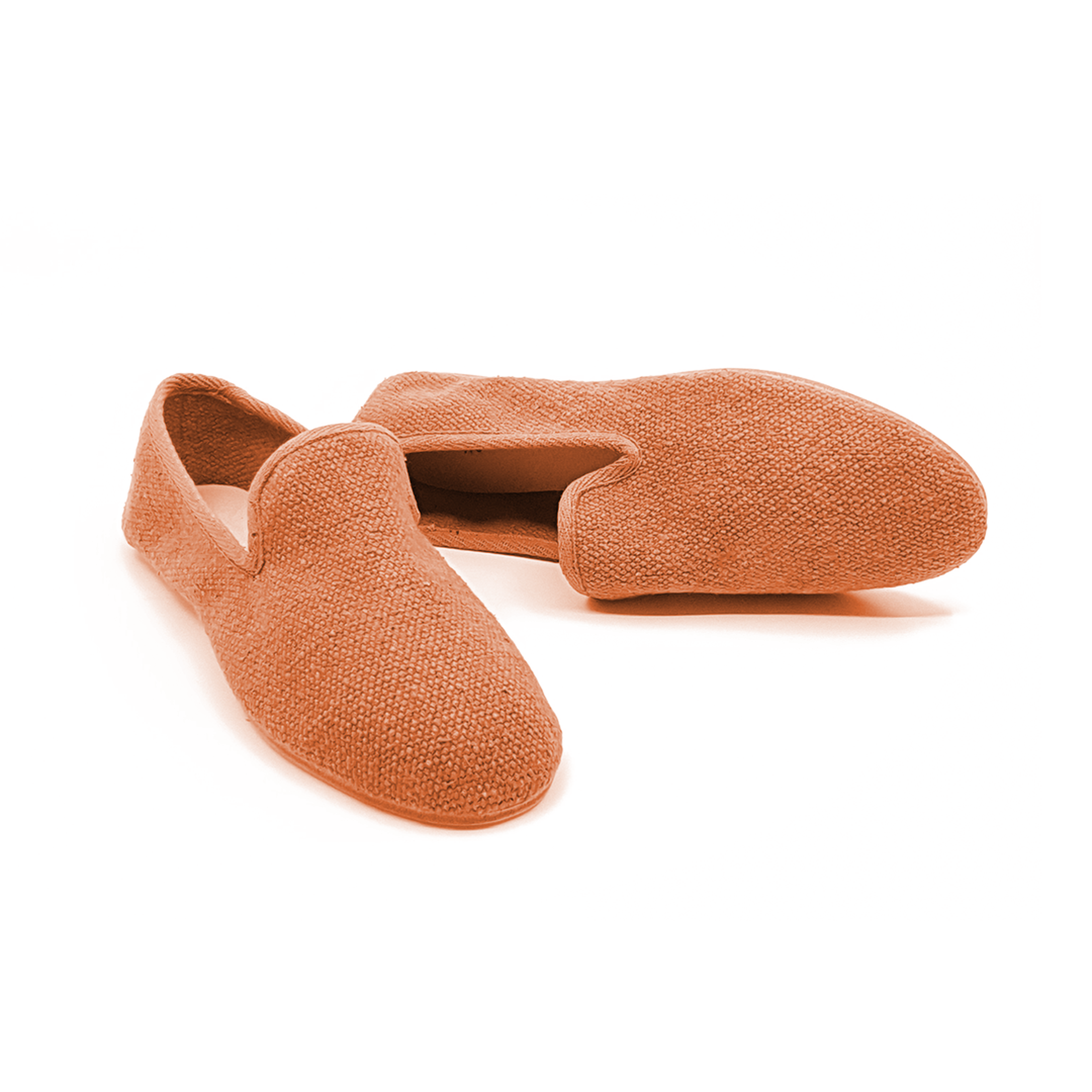 Barbara - Kiremit Rengi Koton Kumaş Barefoot Loafer Ayakkabı