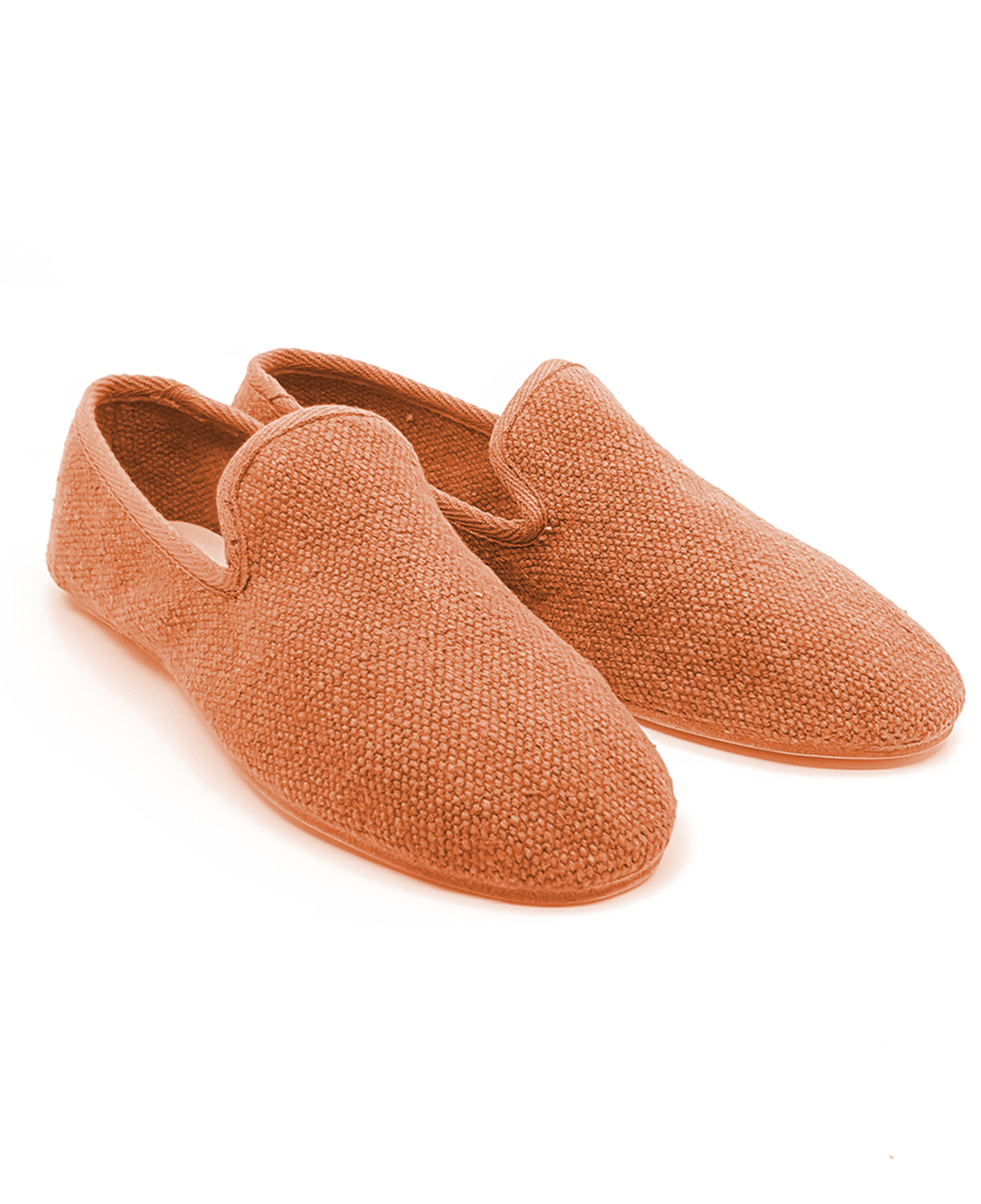 Barbara - Kiremit Rengi Koton Kumaş Barefoot Loafer Ayakkabı