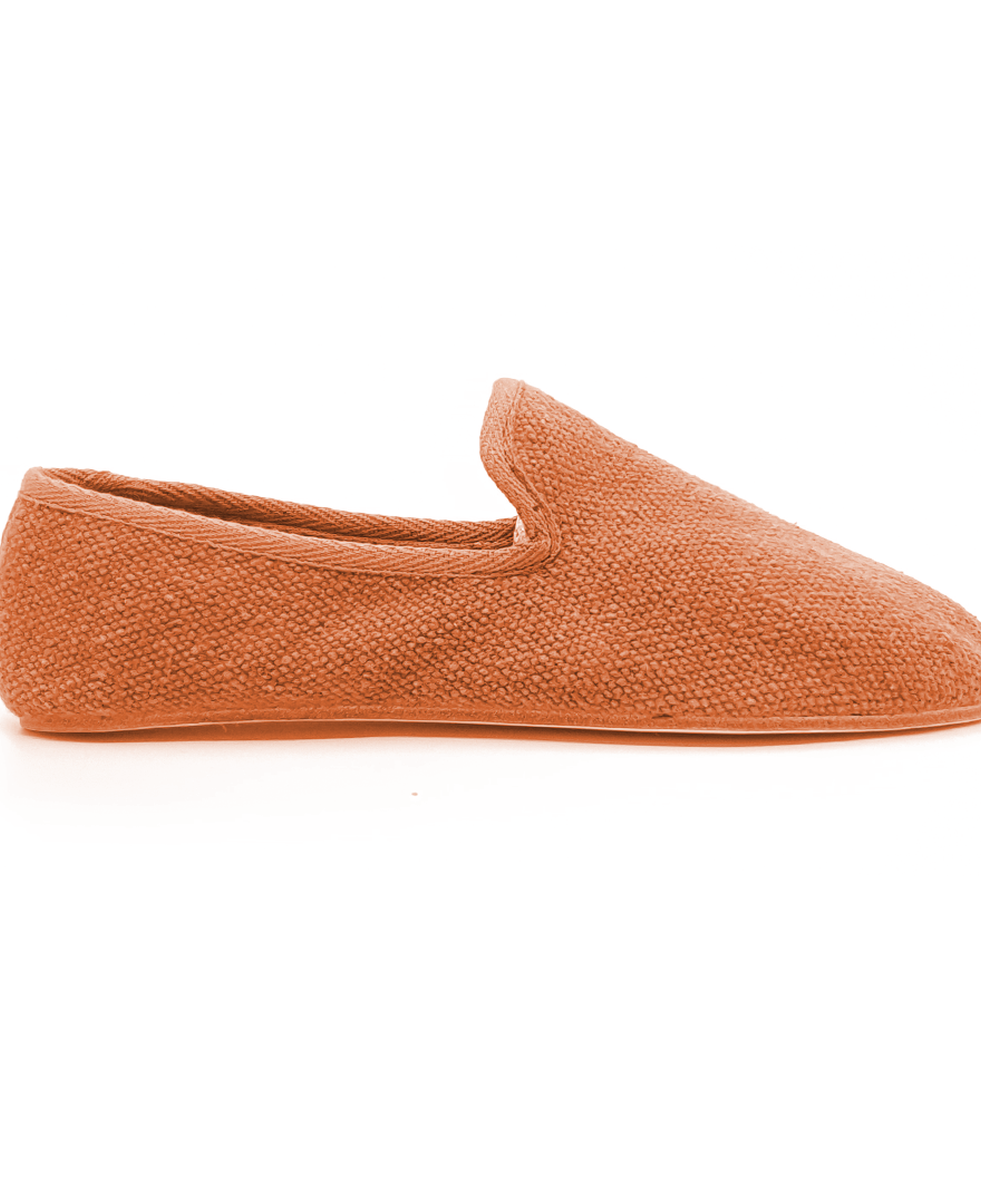 Barbara - Kiremit Rengi Koton Kumaş Barefoot Loafer Ayakkabı