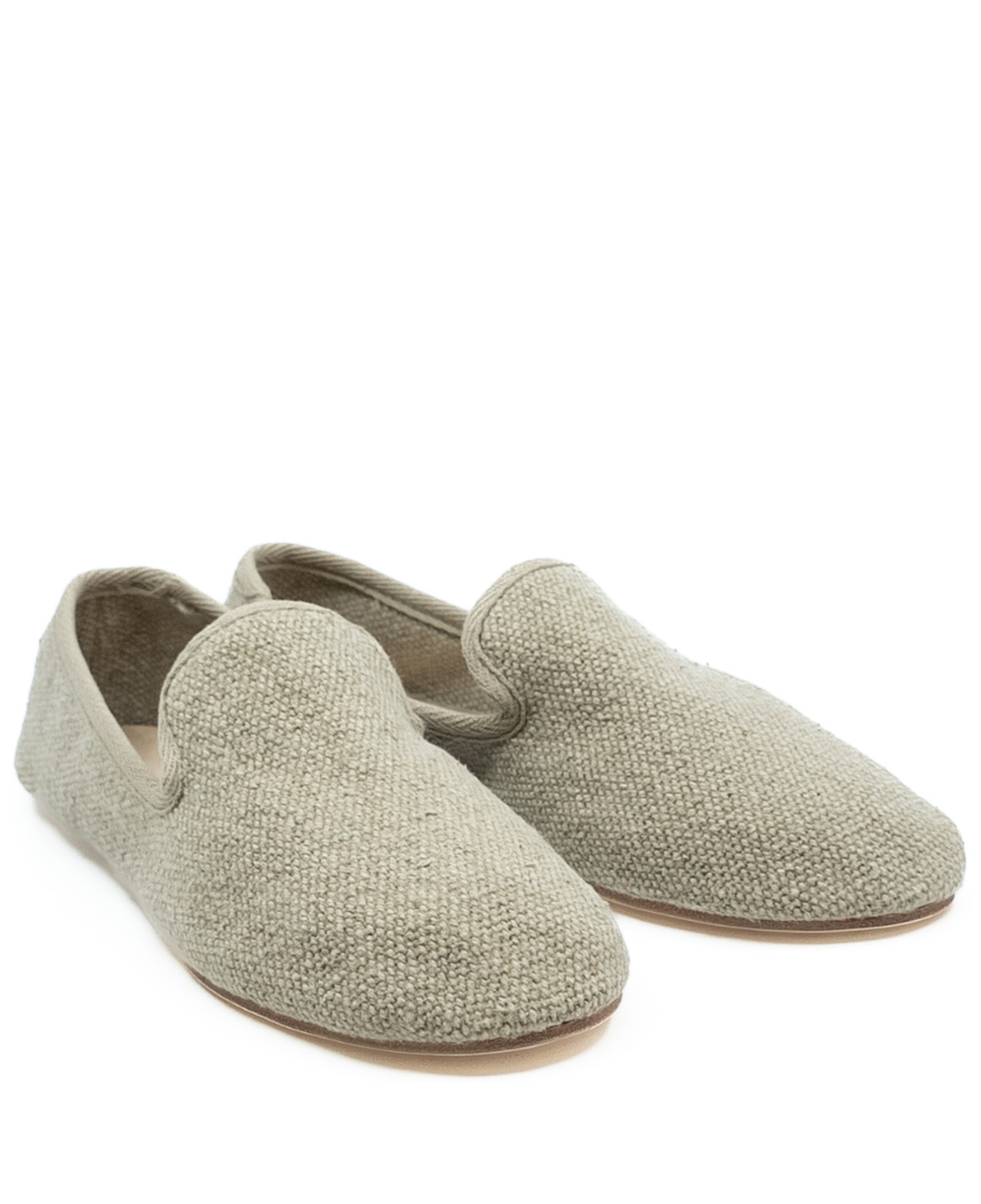 Barbara - Bej Koton Kumaş Barefoot Loafer