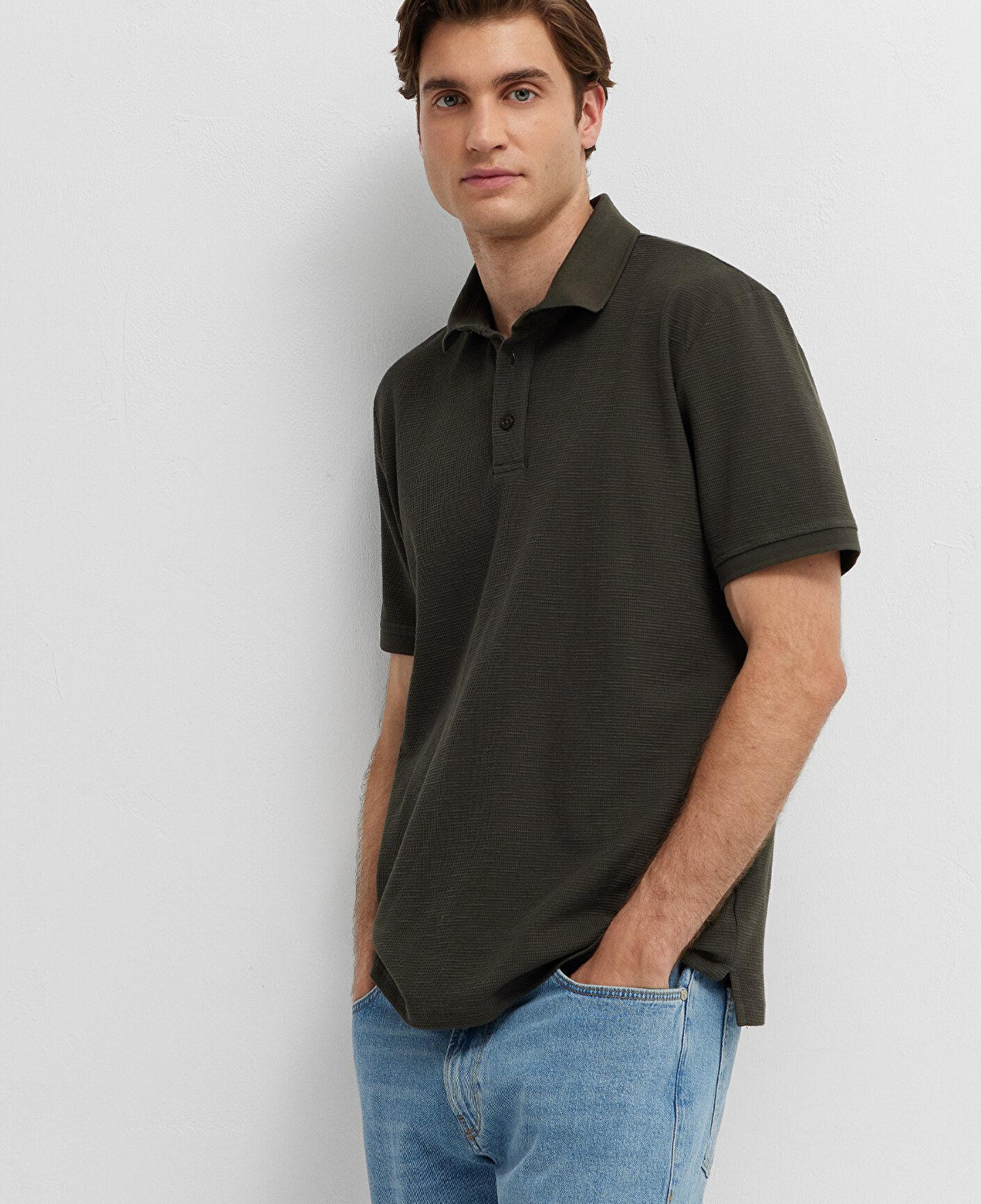 Mavi Yeşil Polo Tişört Slim Fit / Dar Kesim 0612521-71553