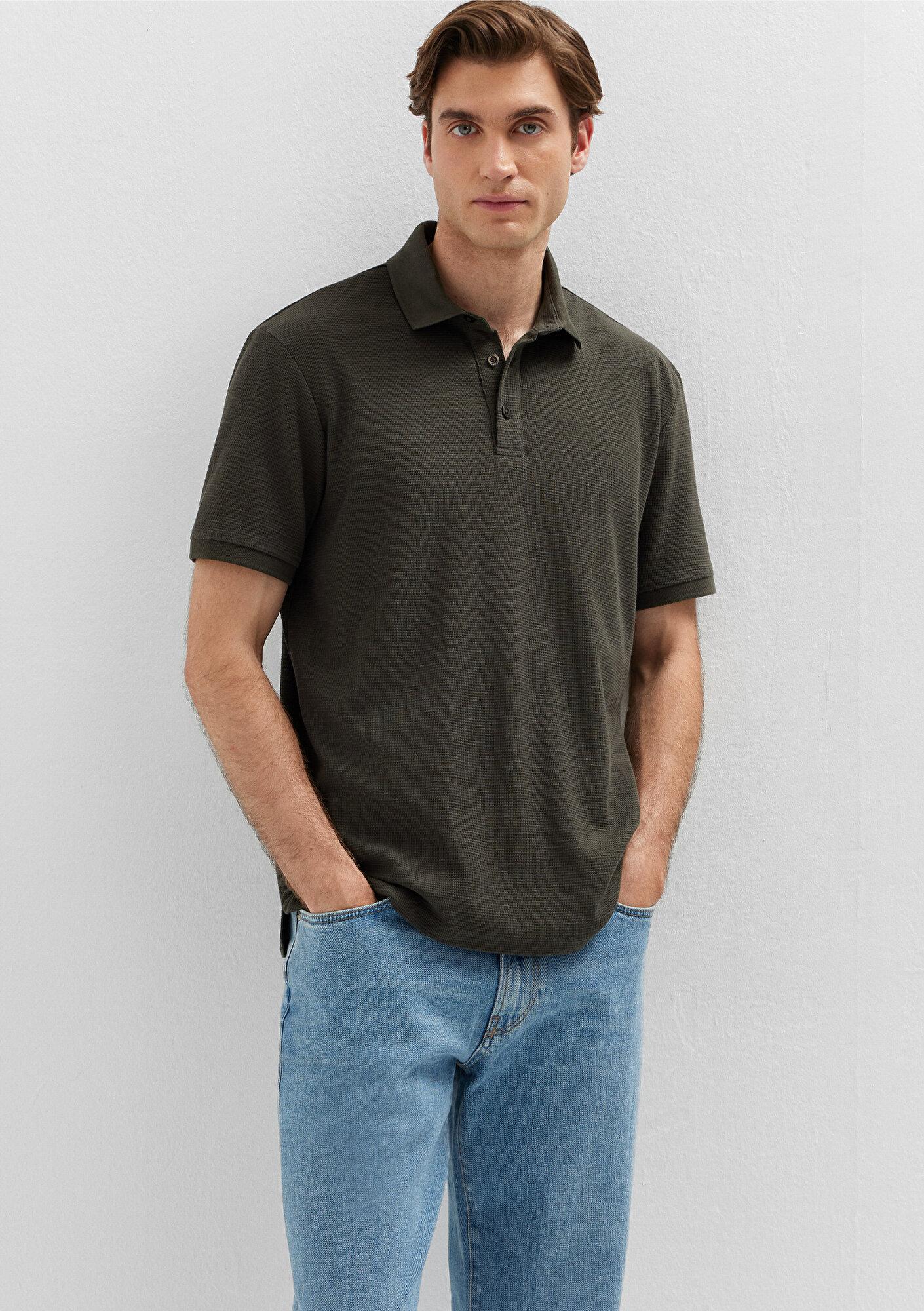Mavi Yeşil Polo Tişört Slim Fit / Dar Kesim 0612521-71553