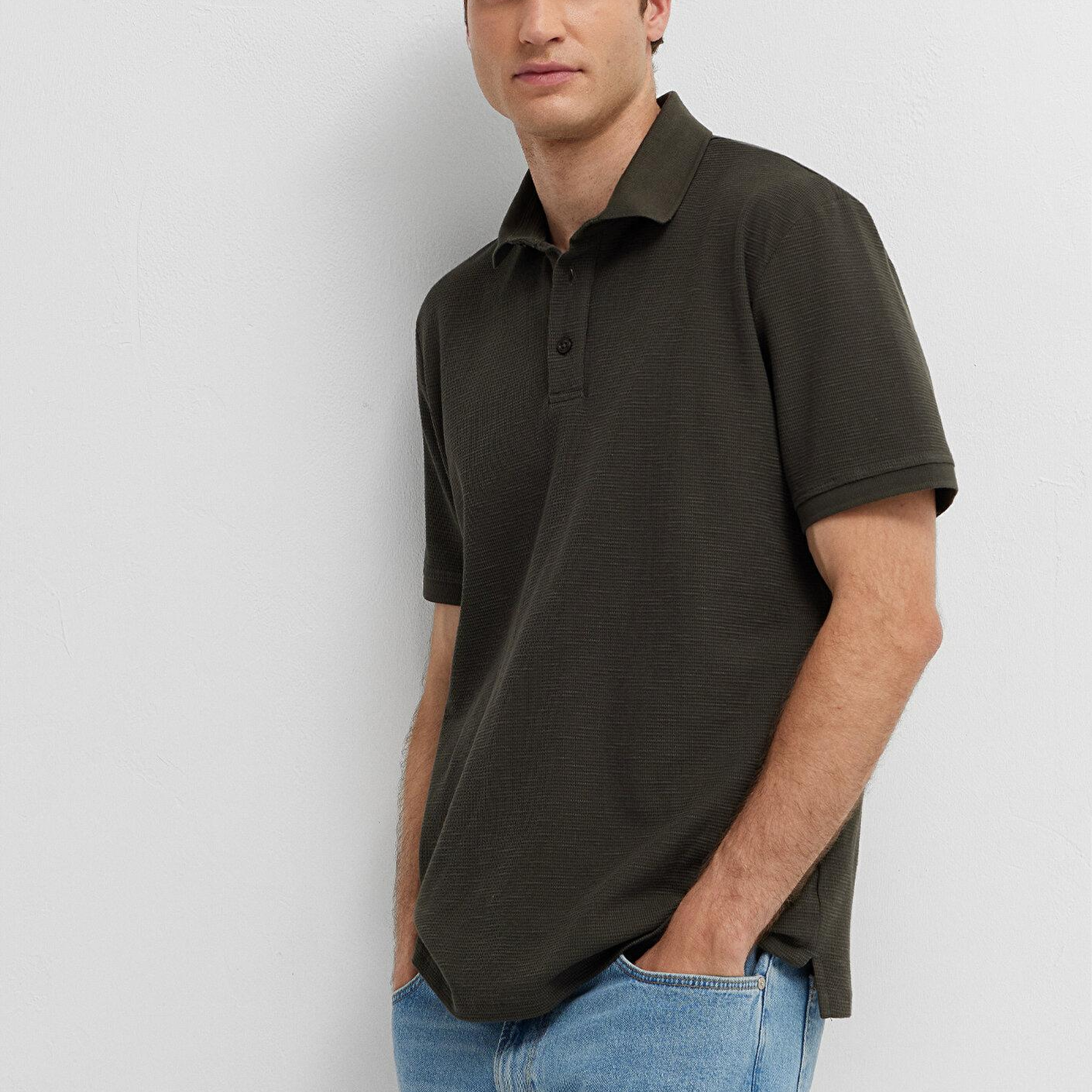 Mavi Yeşil Polo Tişört Slim Fit / Dar Kesim 0612521-71553