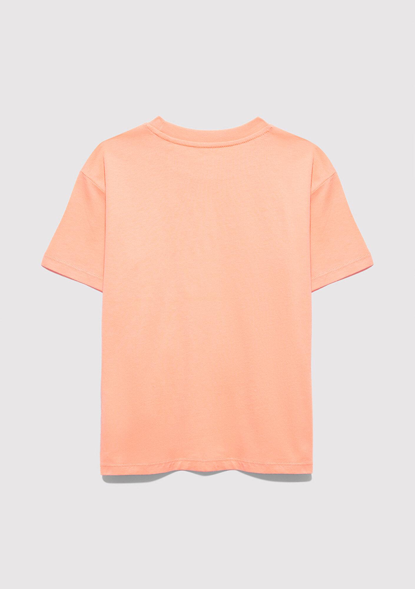 Mavi Mavi Logo Baskılı Turuncu Tişört Loose Fit / Bol Rahat Kesim 7610467-71160