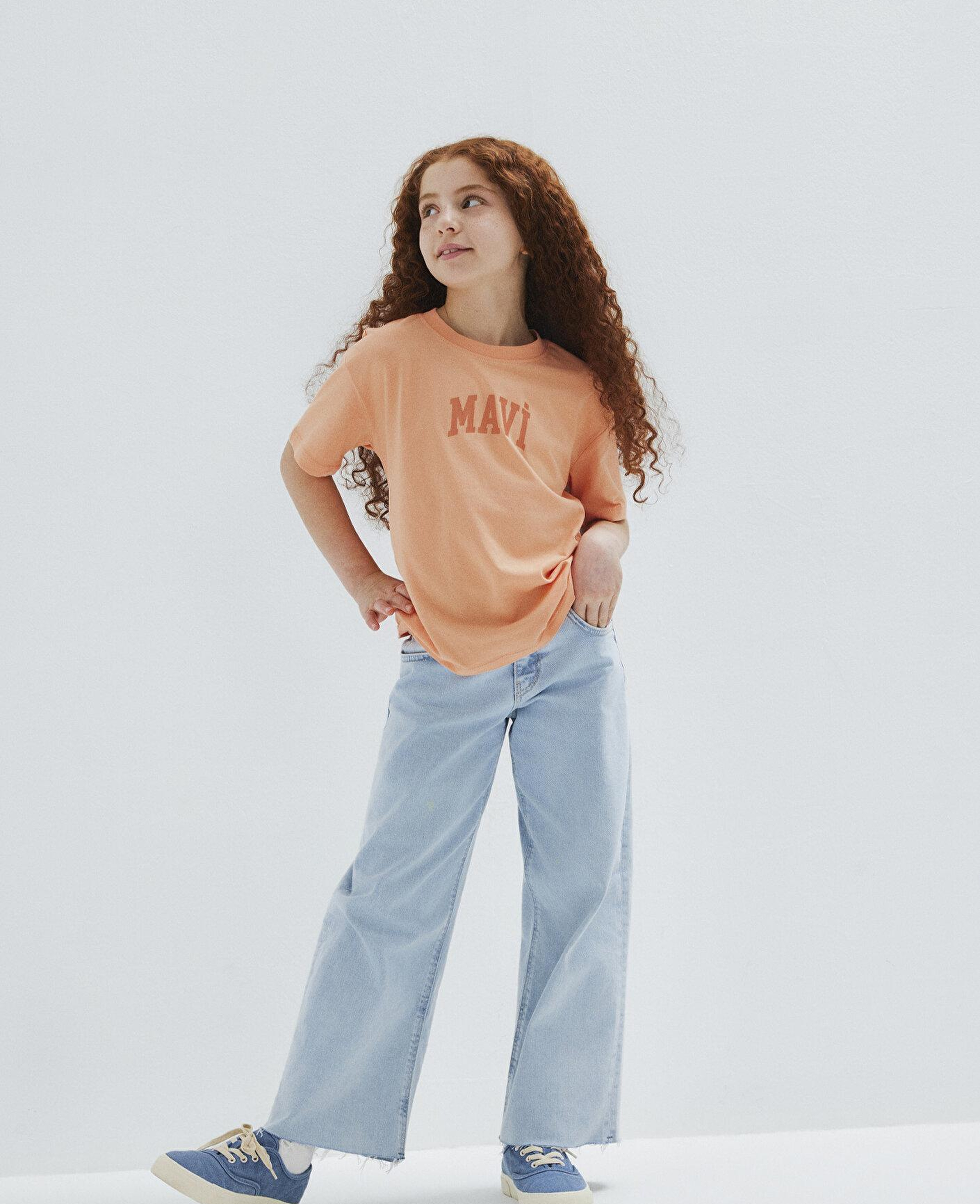 Mavi Mavi Logo Baskılı Turuncu Tişört Loose Fit / Bol Rahat Kesim 7610467-71160