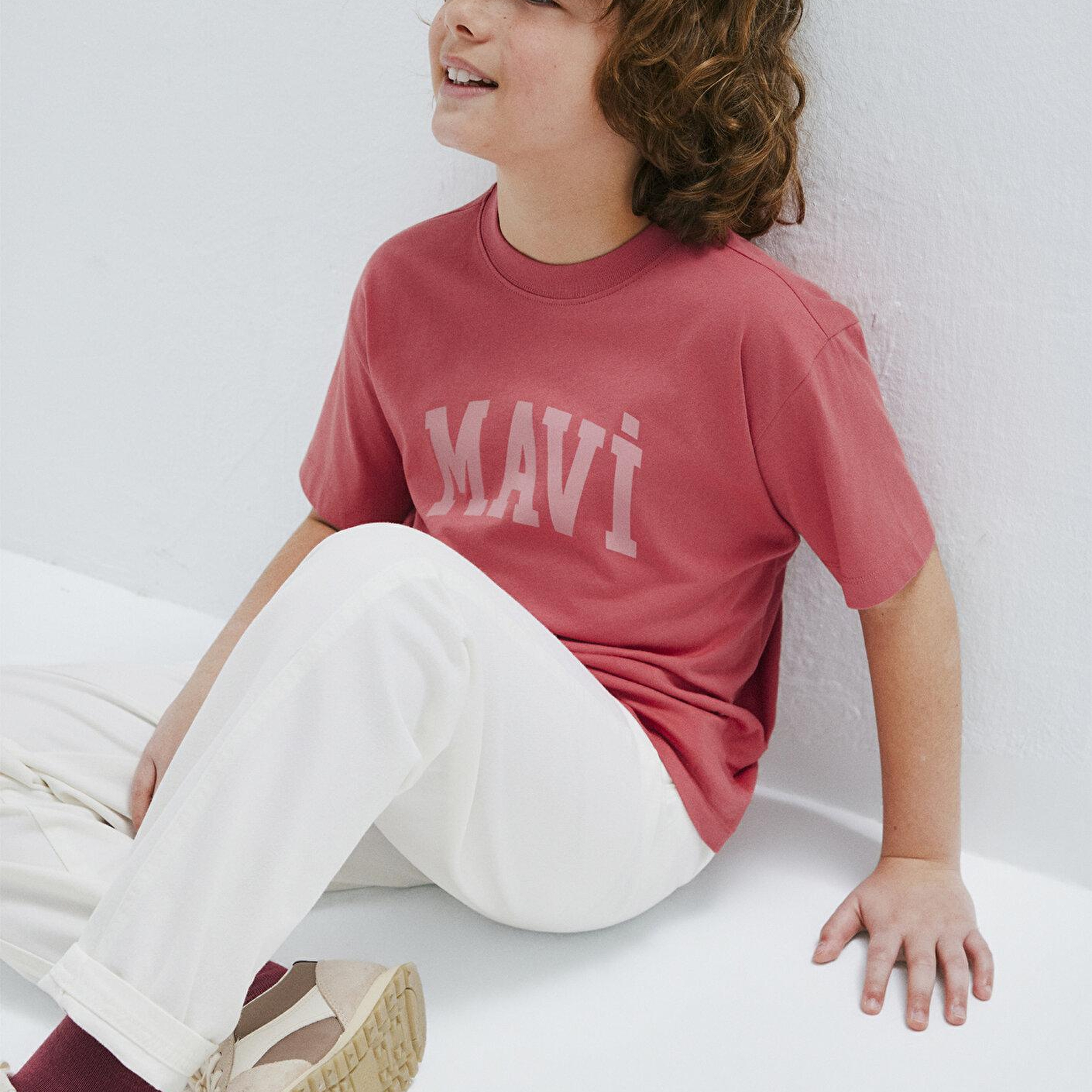 Mavi Mavi Logo Baskılı Kırmızı Tişört Loose Fit / Bol Rahat Kesim 6610484-71102