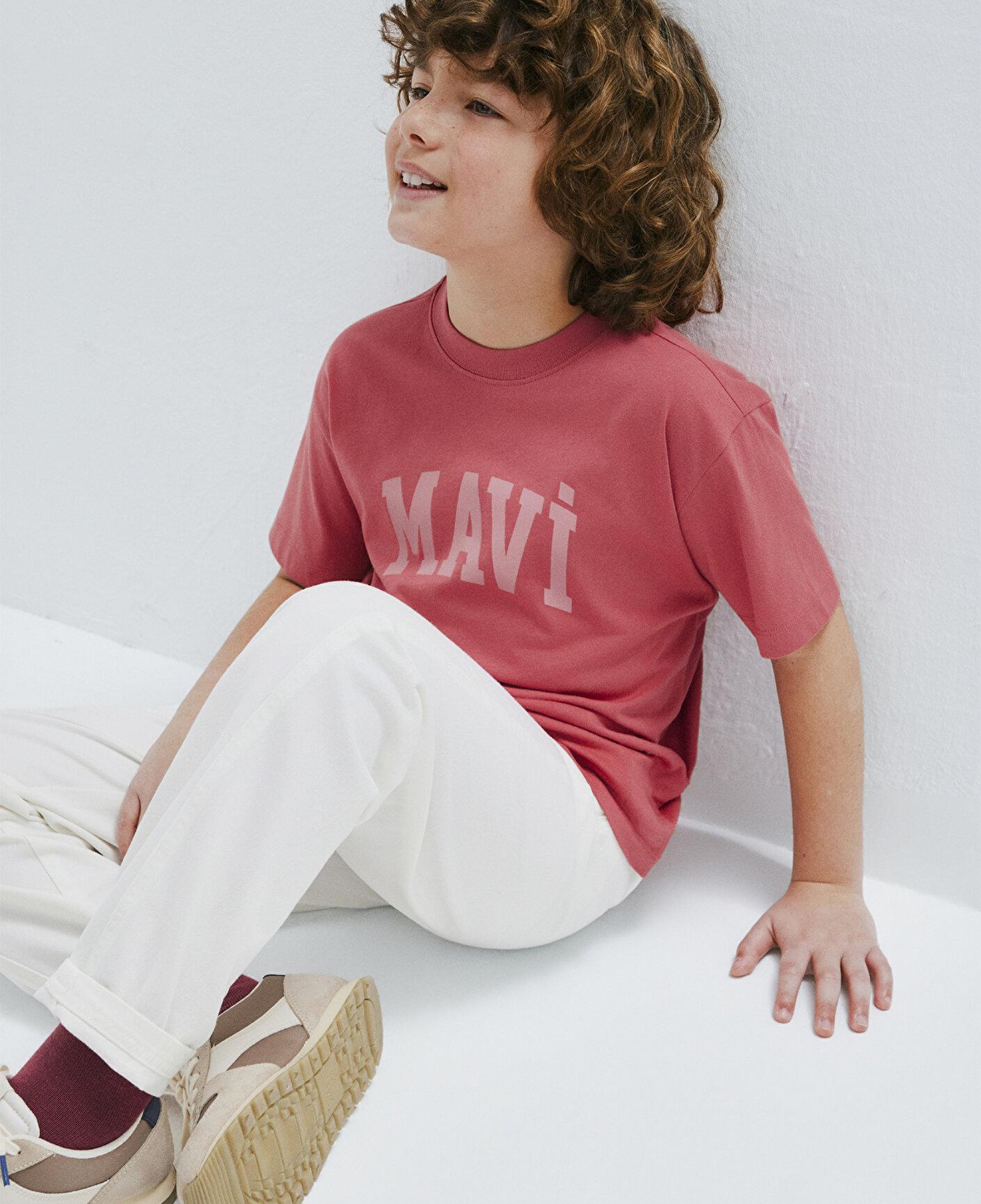 Mavi Mavi Logo Baskılı Kırmızı Tişört Loose Fit / Bol Rahat Kesim 6610484-71102