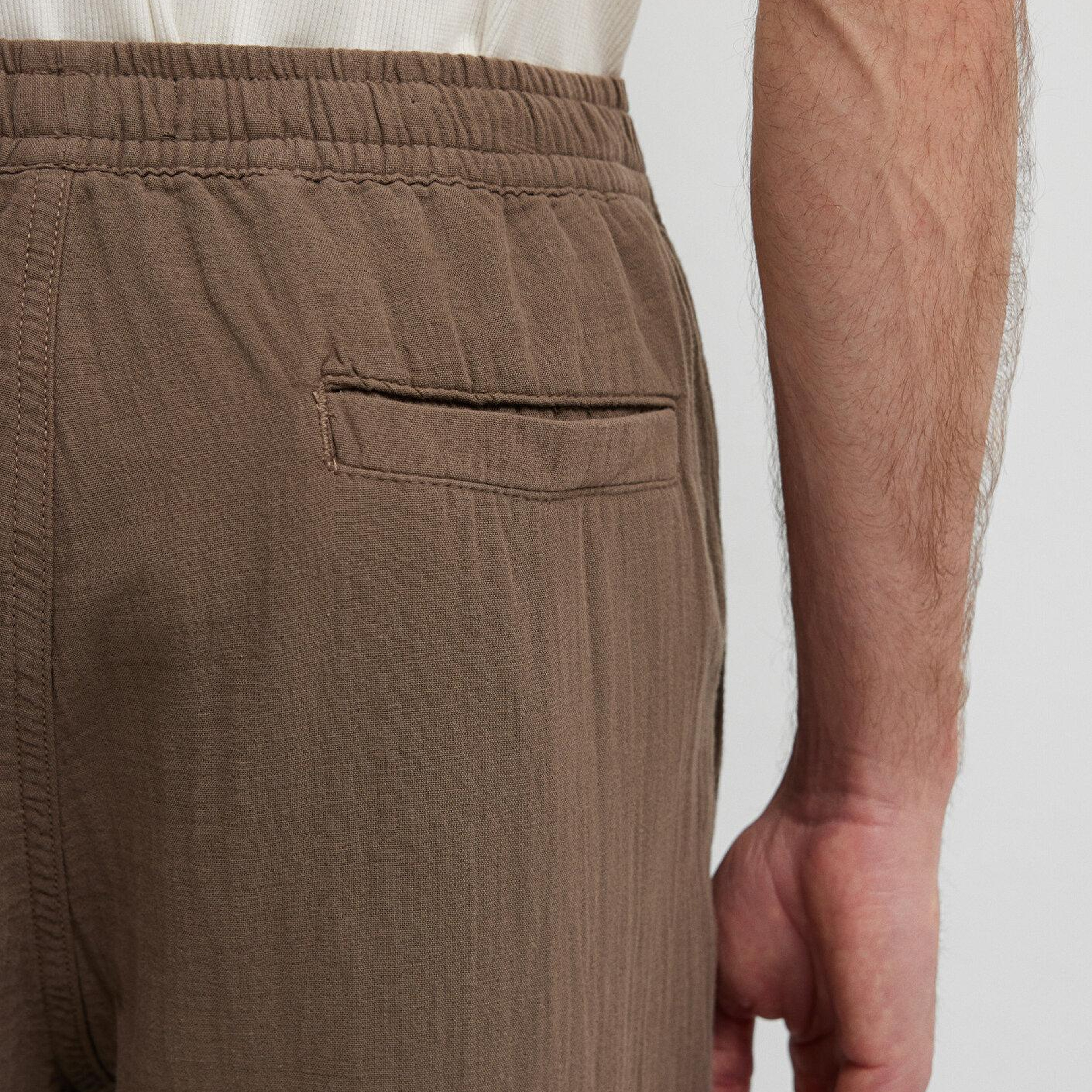 Mavi Beli Lastikli Kahverengi Pantolon 0010596-83866