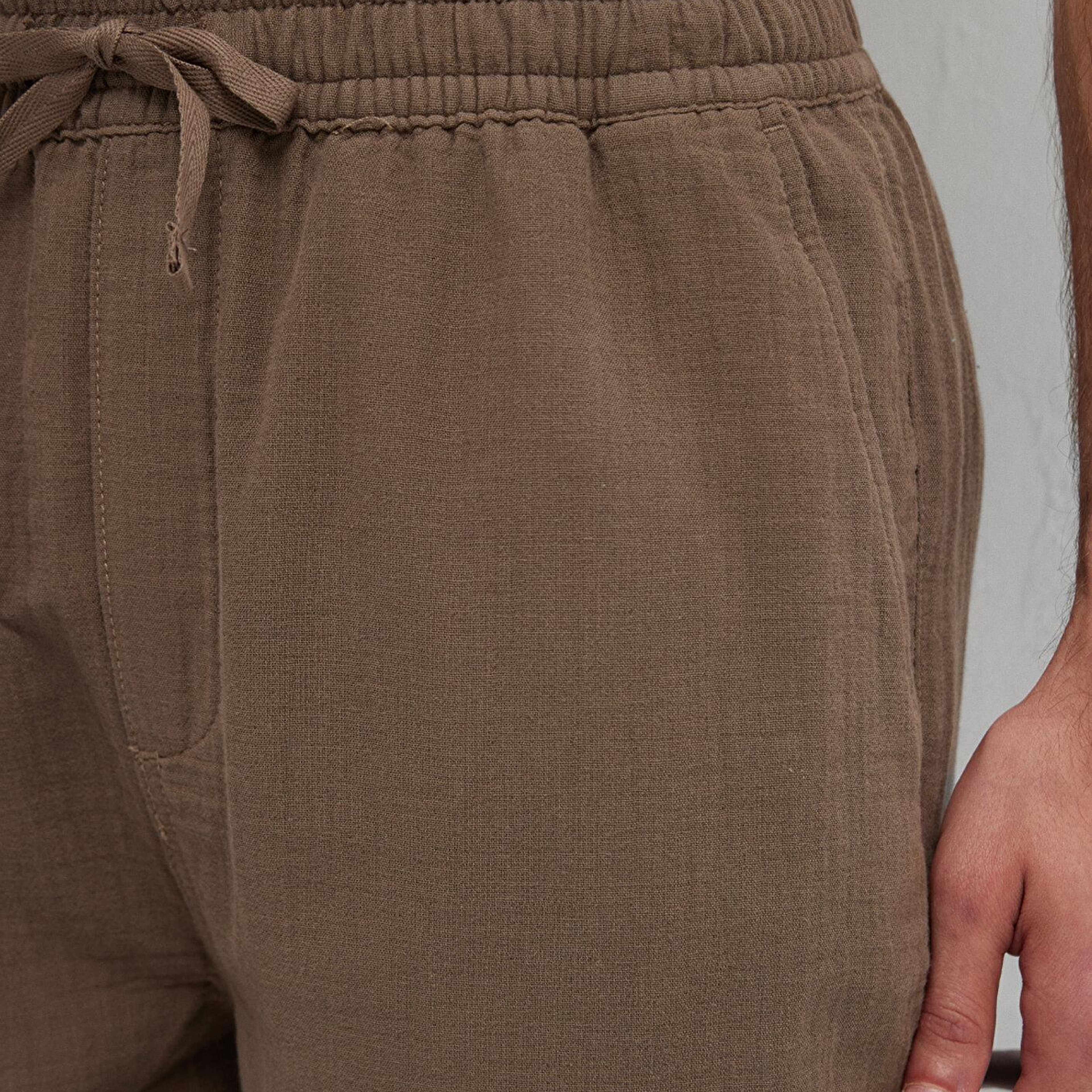 Mavi Beli Lastikli Kahverengi Pantolon 0010596-83866