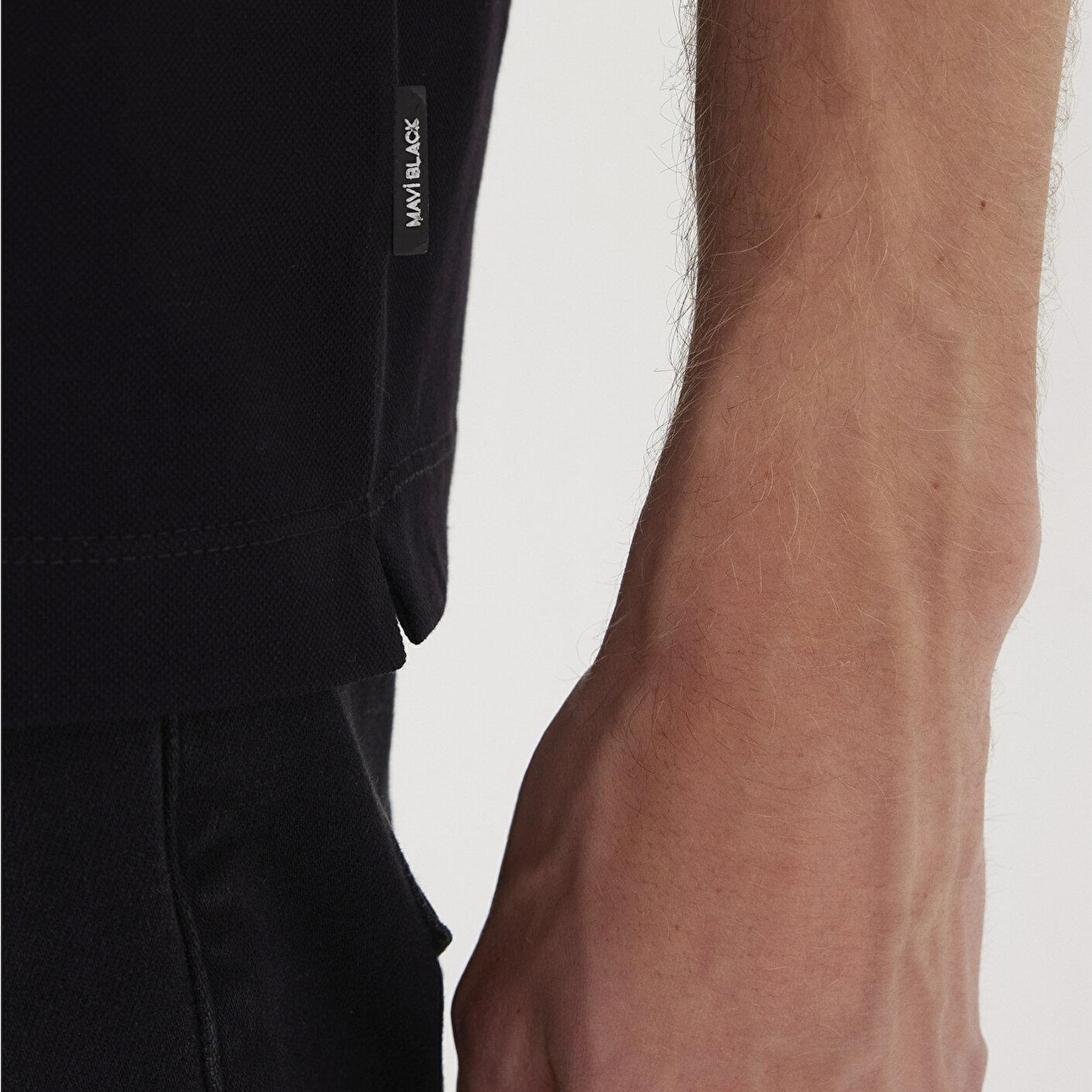 Mavi Siyah Yarı Fermuarlı Polo Tişört Regular Fit / Normal Kesim 0613367-900