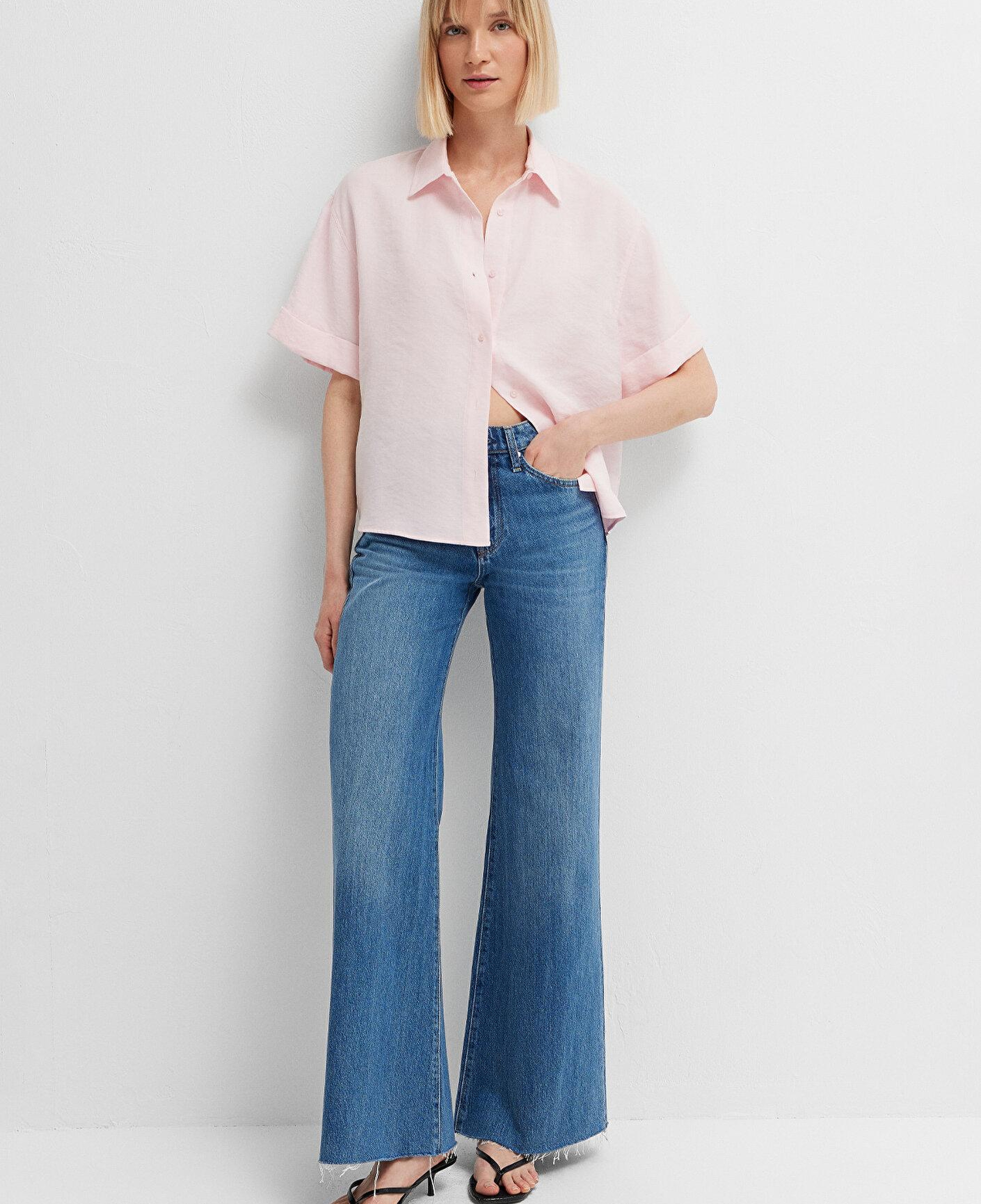 Mavi Pembe Gömlek Oversize / Geniş Kesim 1211488-89200
