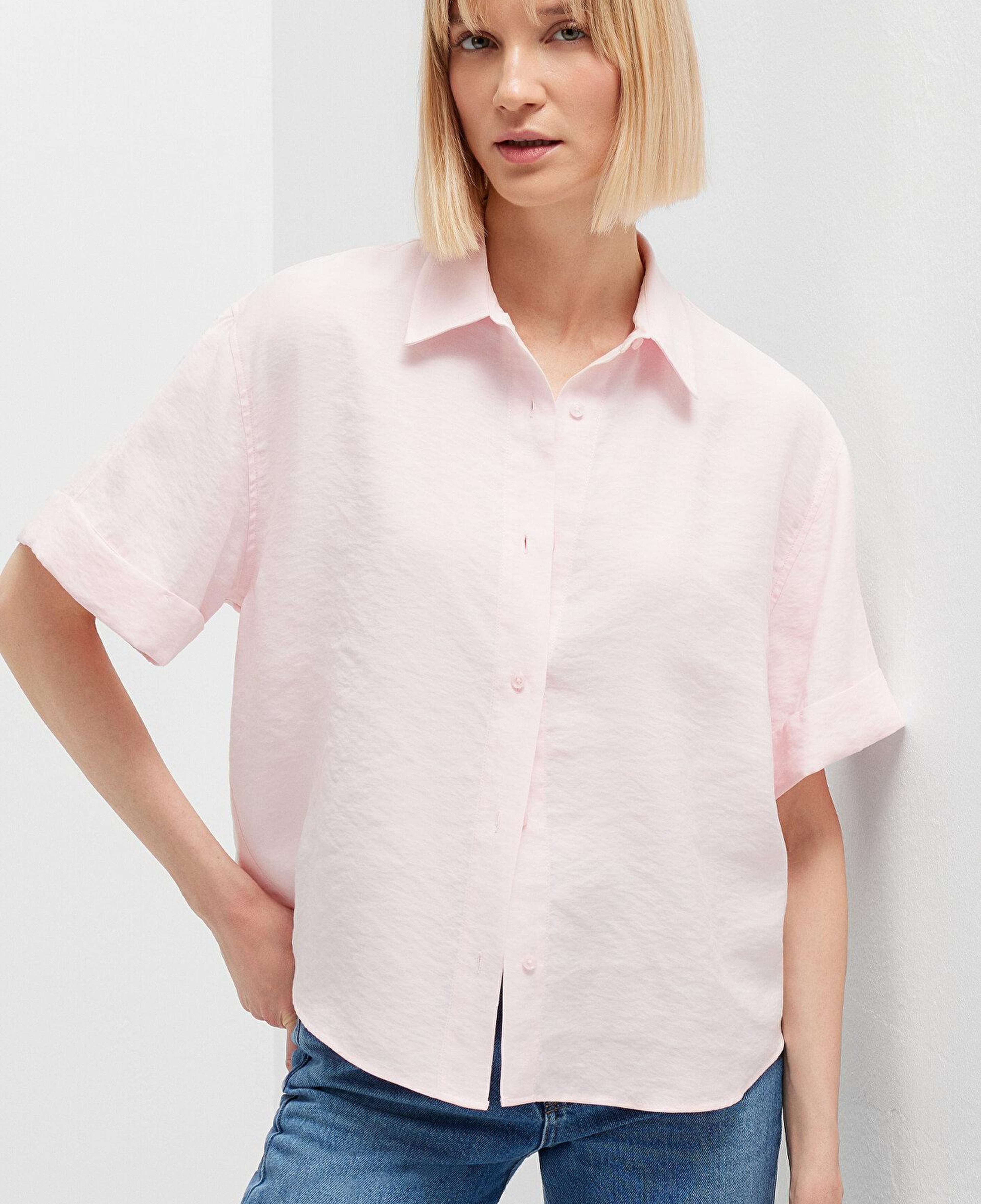 Mavi Pembe Gömlek Oversize / Geniş Kesim 1211488-89200