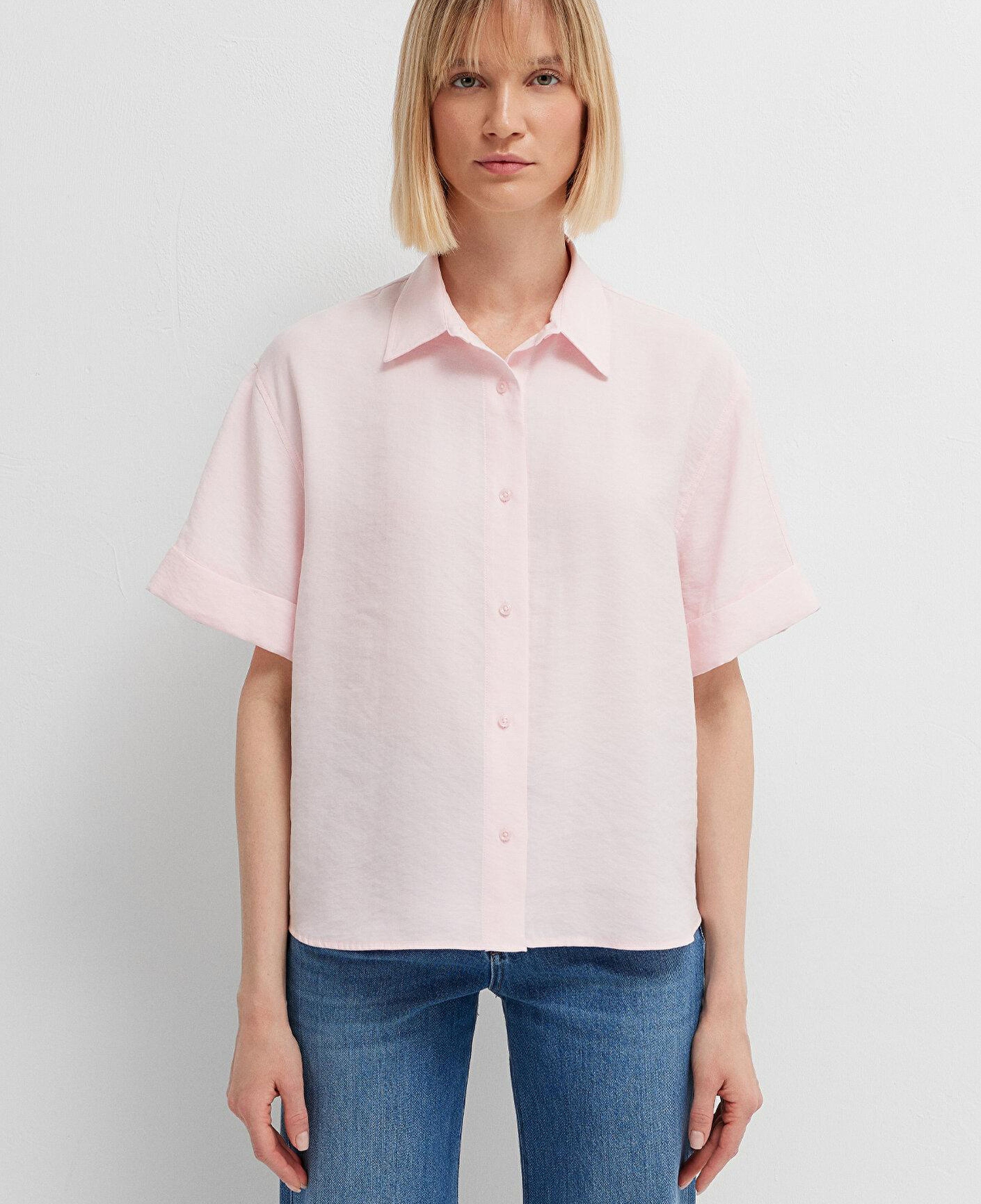Mavi Pembe Gömlek Oversize / Geniş Kesim 1211488-89200