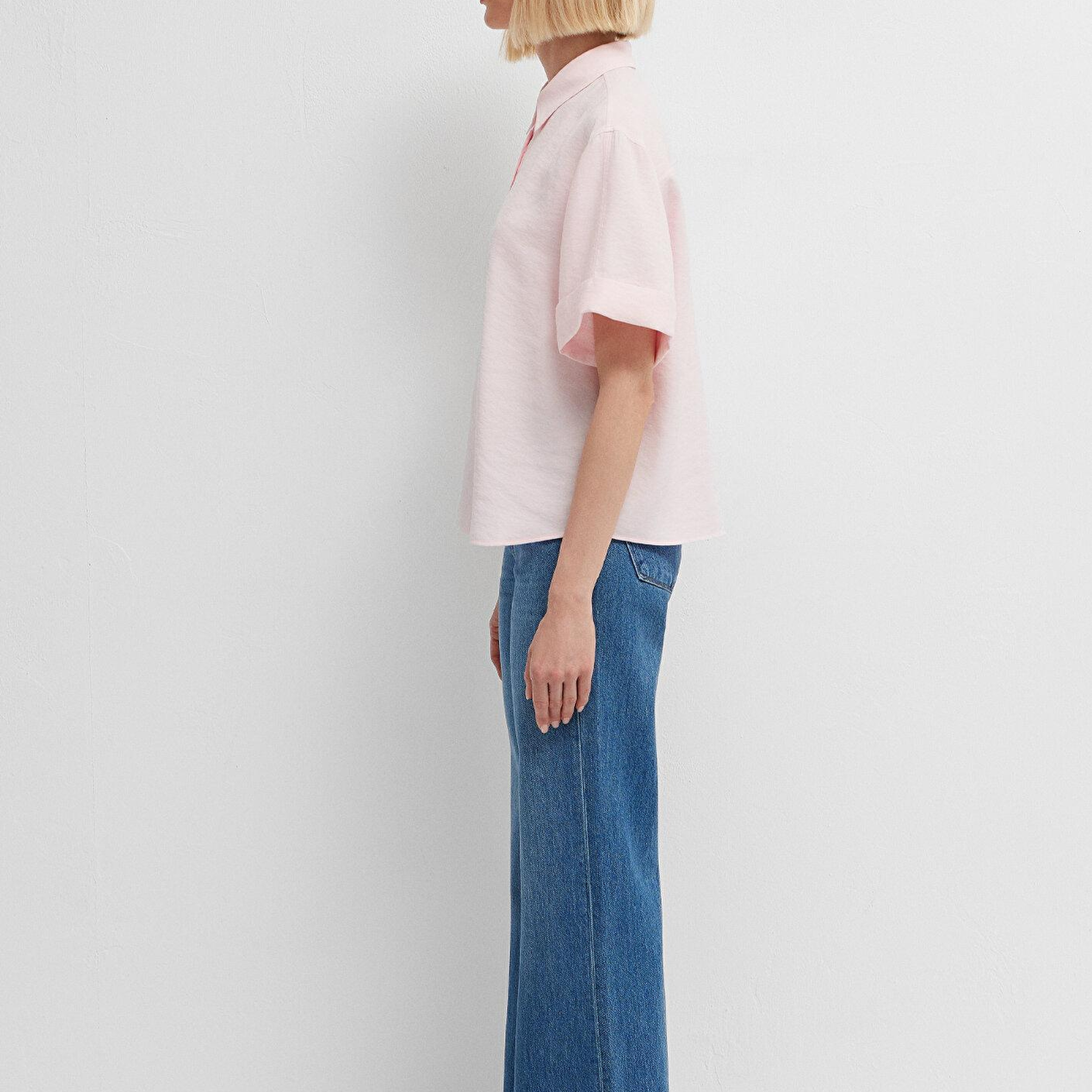 Mavi Pembe Gömlek Oversize / Geniş Kesim 1211488-89200