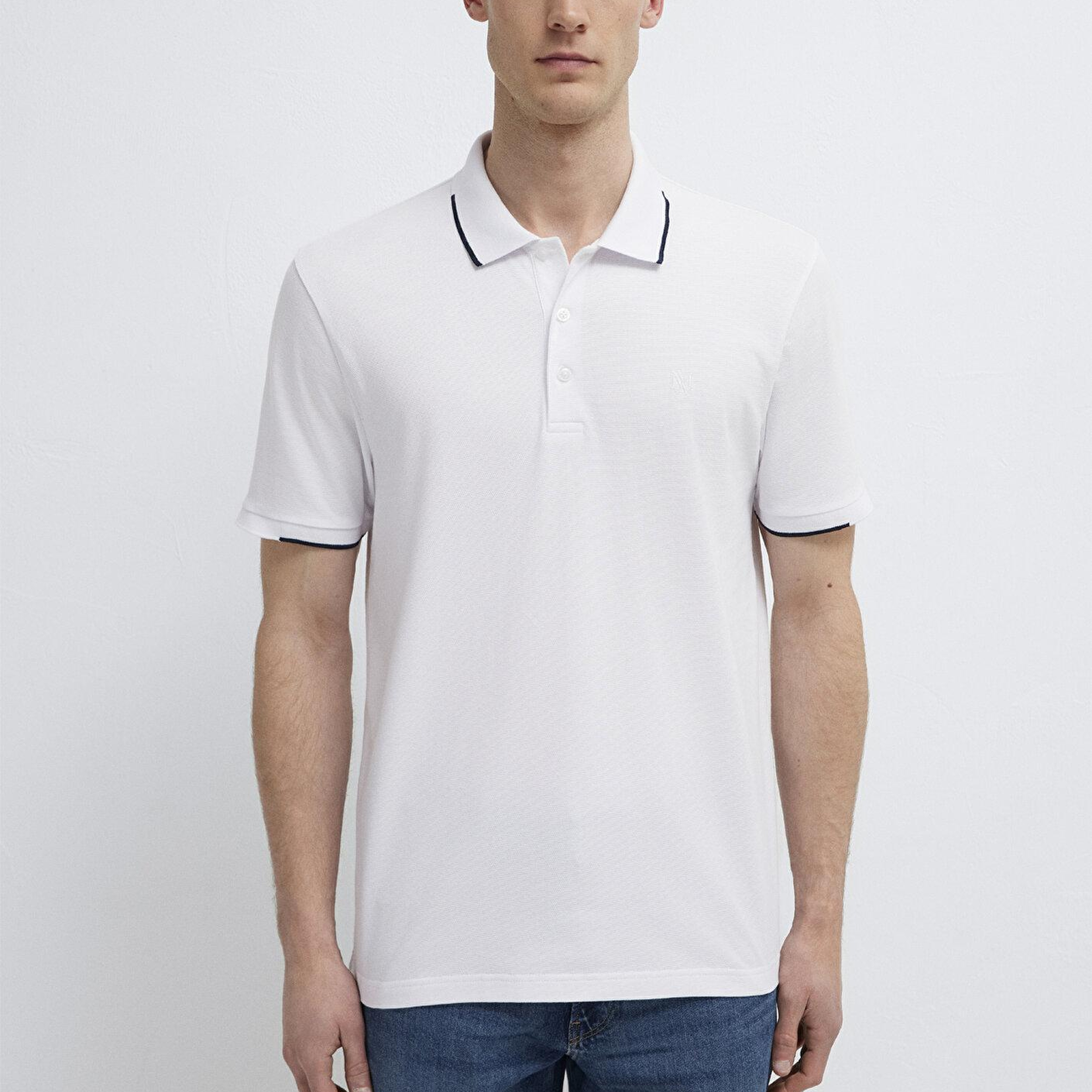 Mavi Beyaz Polo Tişört Regular Fit / Normal Kesim 0613272-620