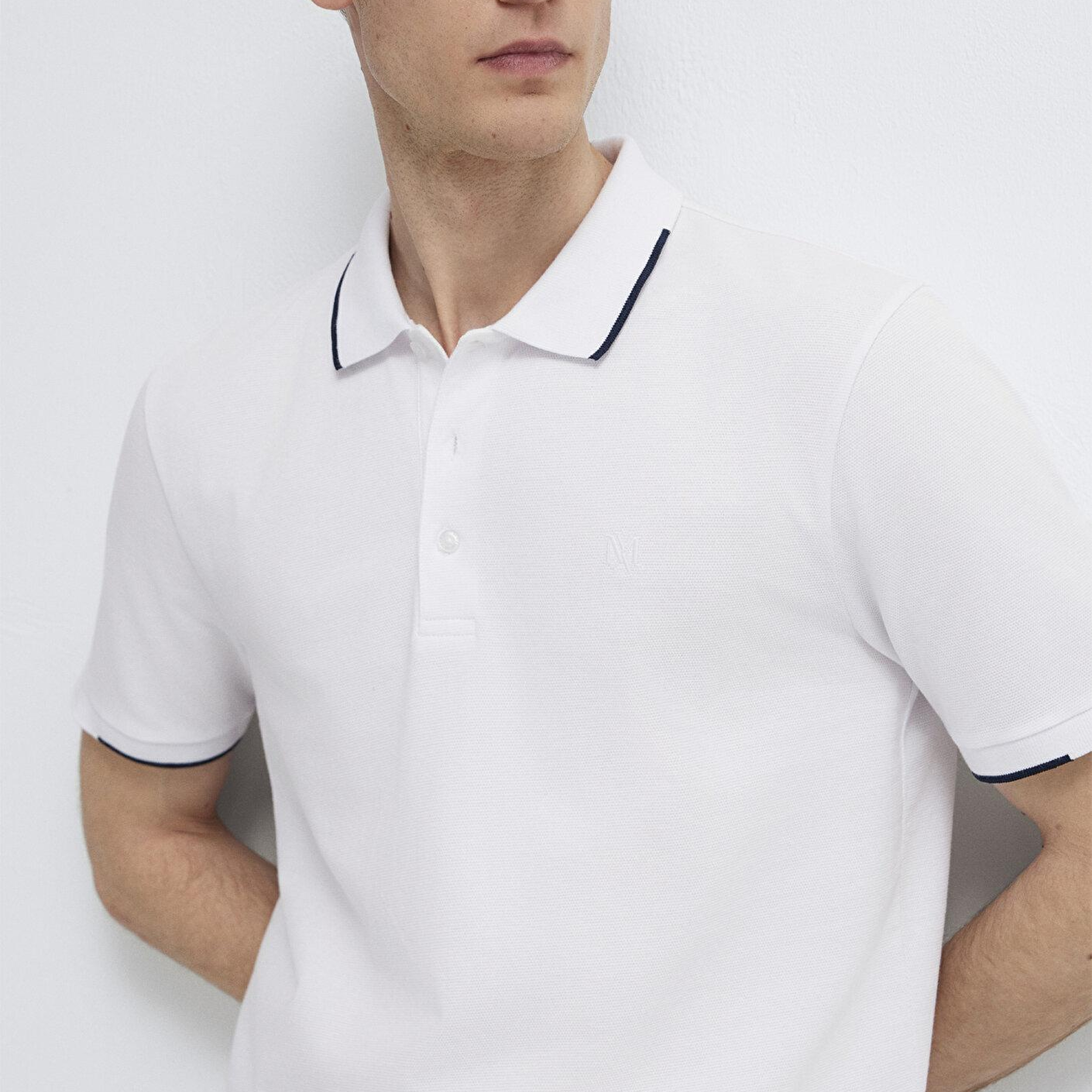 Mavi Beyaz Polo Tişört Regular Fit / Normal Kesim 0613272-620
