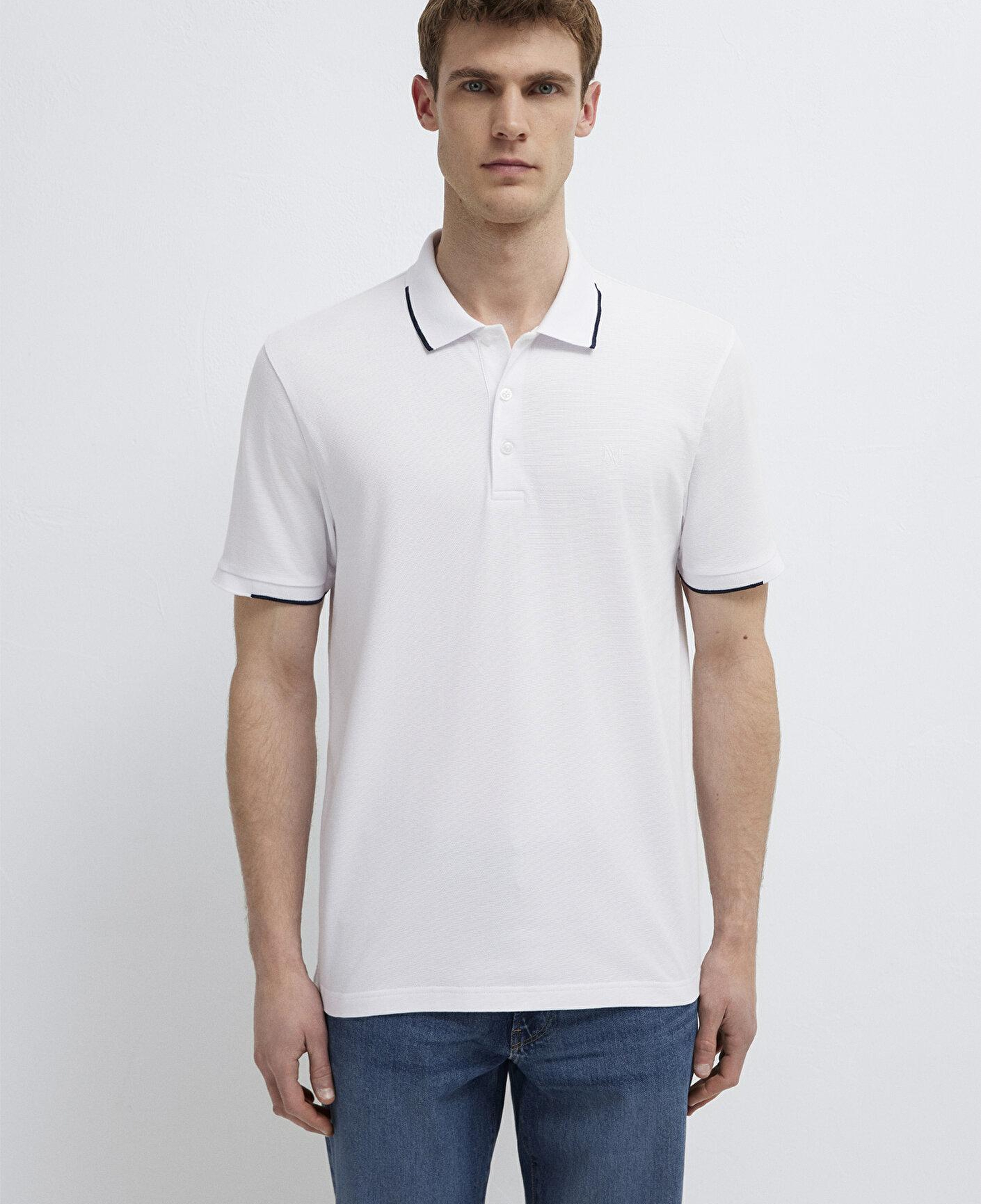 Mavi Beyaz Polo Tişört Regular Fit / Normal Kesim 0613272-620