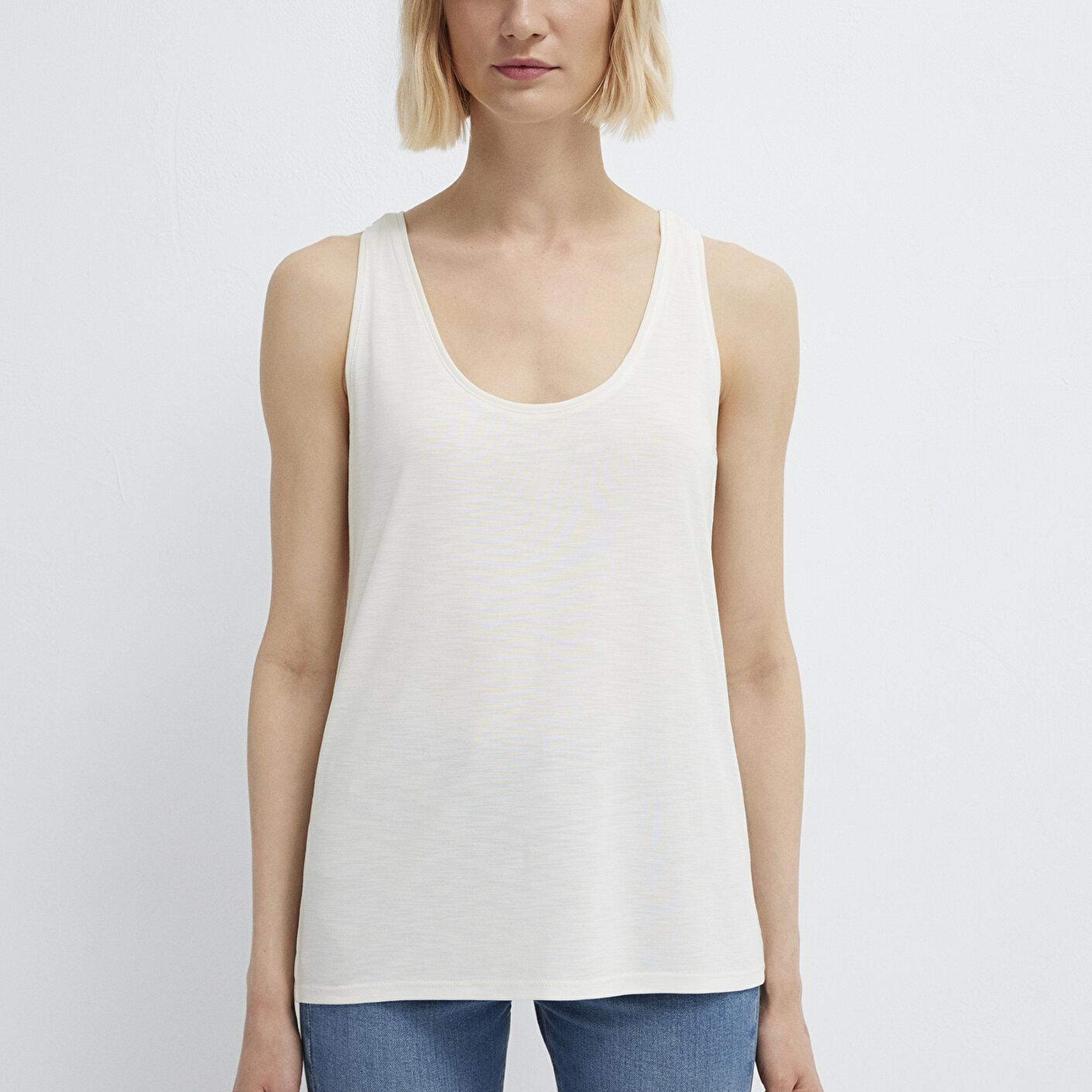 Mavi Ekru Atlet Slim Fit / Dar Kesim 1613216-70057