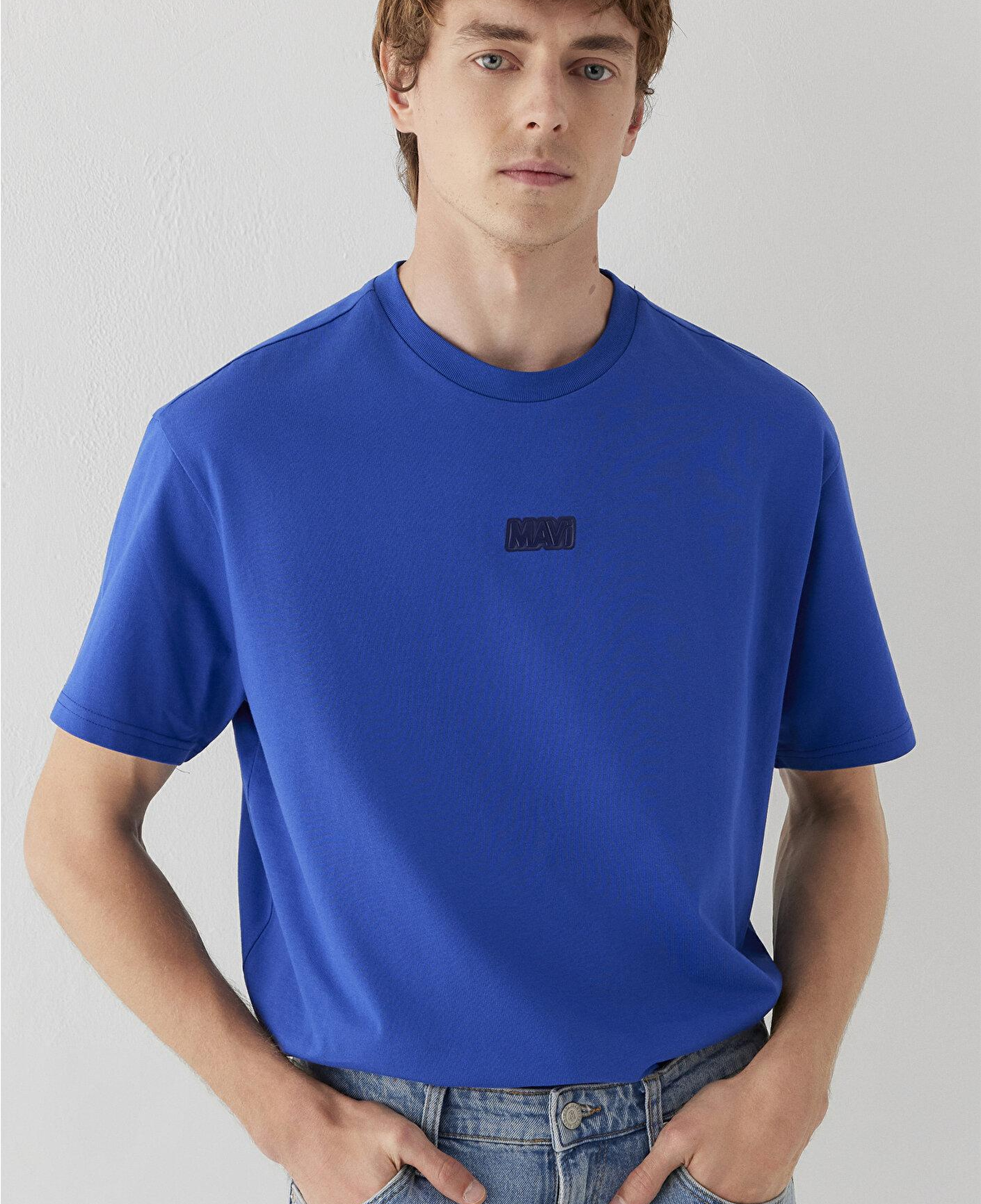 Mavi Mavi Logo Baskılı Mavi Tişört Loose Fit / Bol Rahat Kesim 0613349-70896