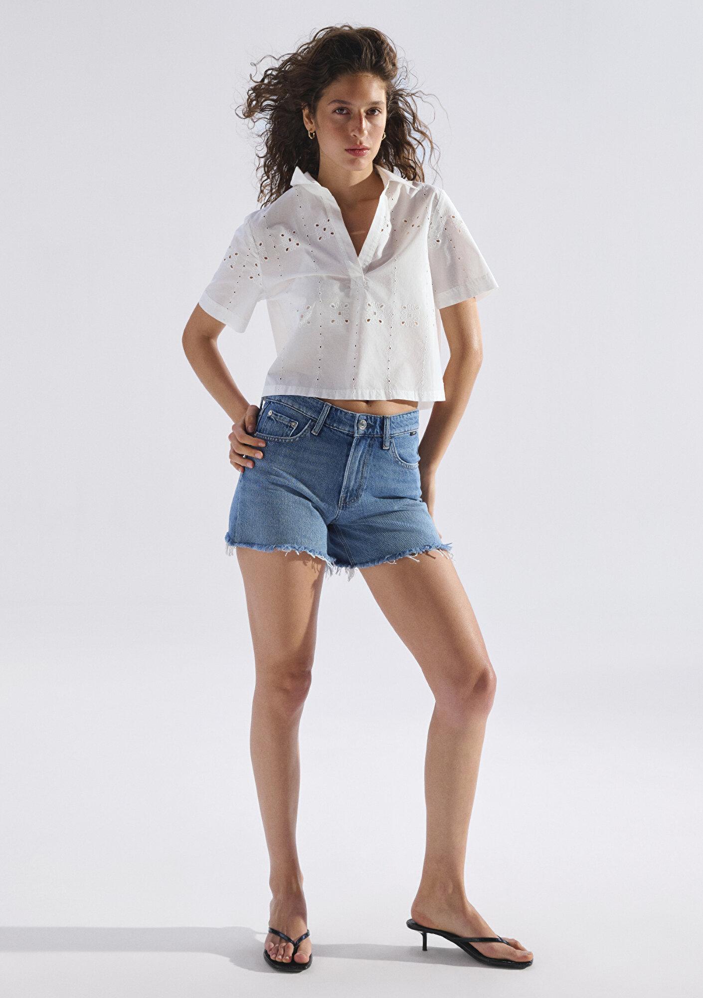 Mavi TAYLOR SHORT Classic Denim Koyu Mavi Jean Şort 1421021-A3194