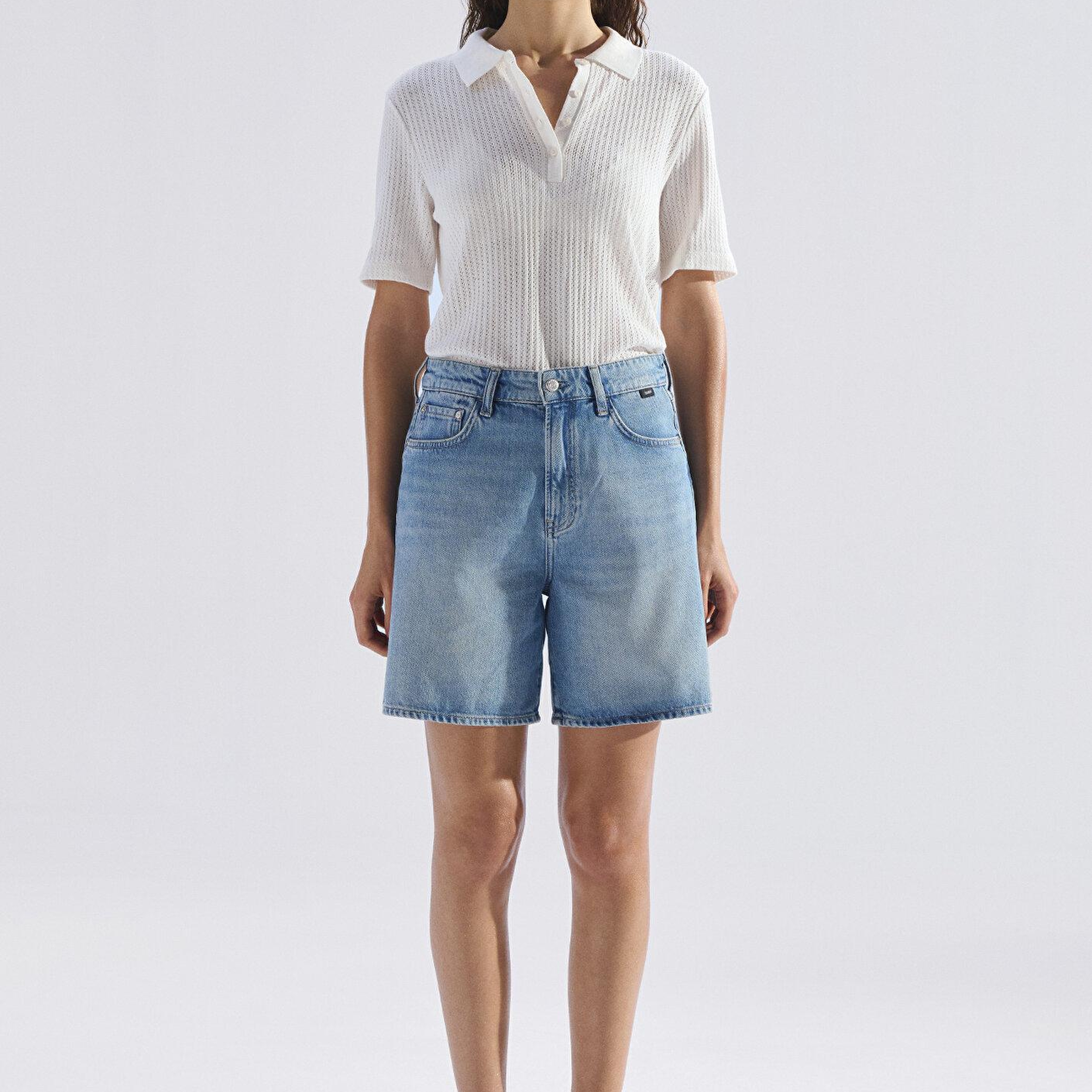 Mavi SIENA SHORT Classic Denim Vintage Açık Mavi Jean Şort 1421033-A3924