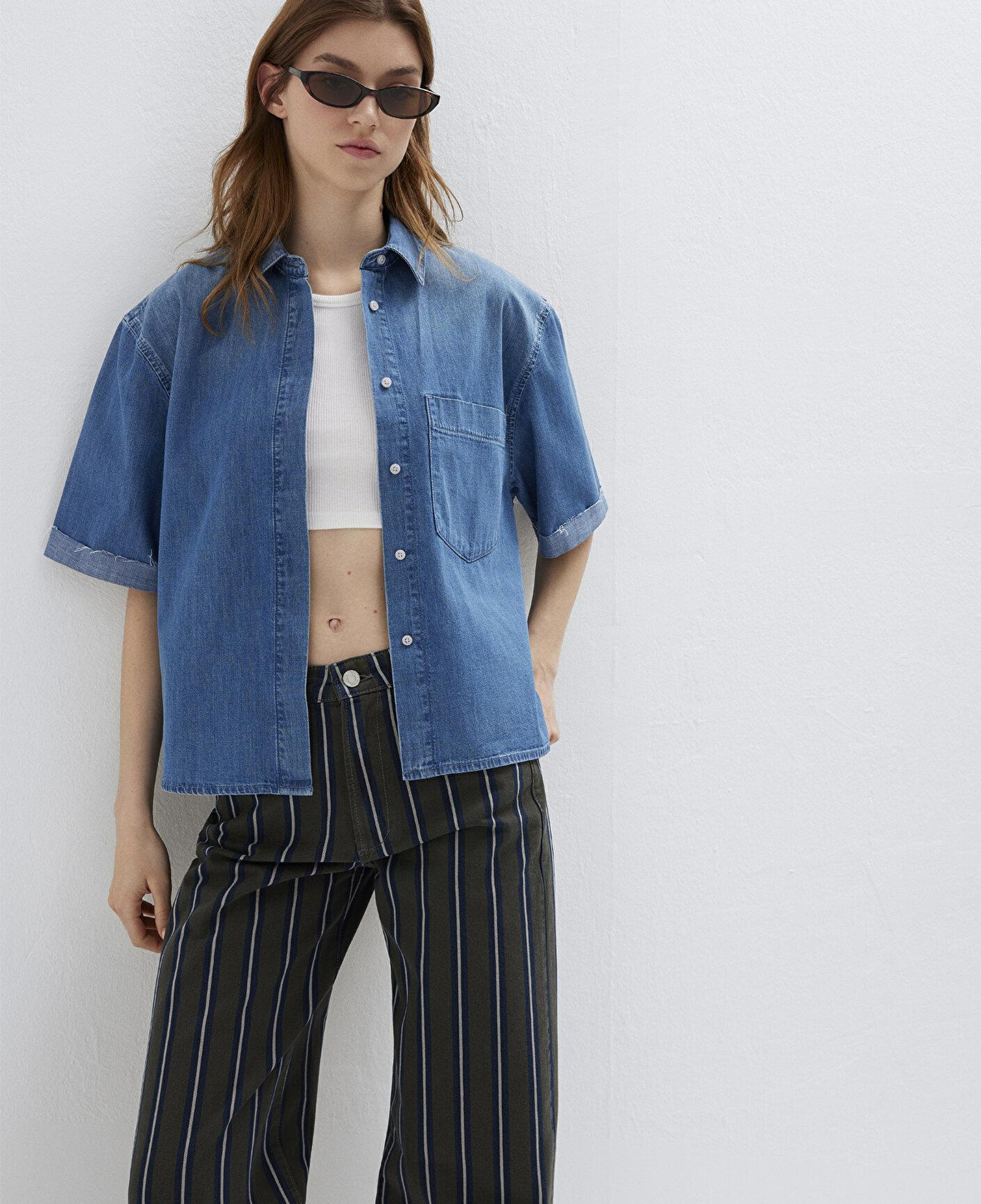 Mavi Nelly Mavi Edition Indigo Mavisi Jean Gömlek Boxy Fit 1221024-A3166