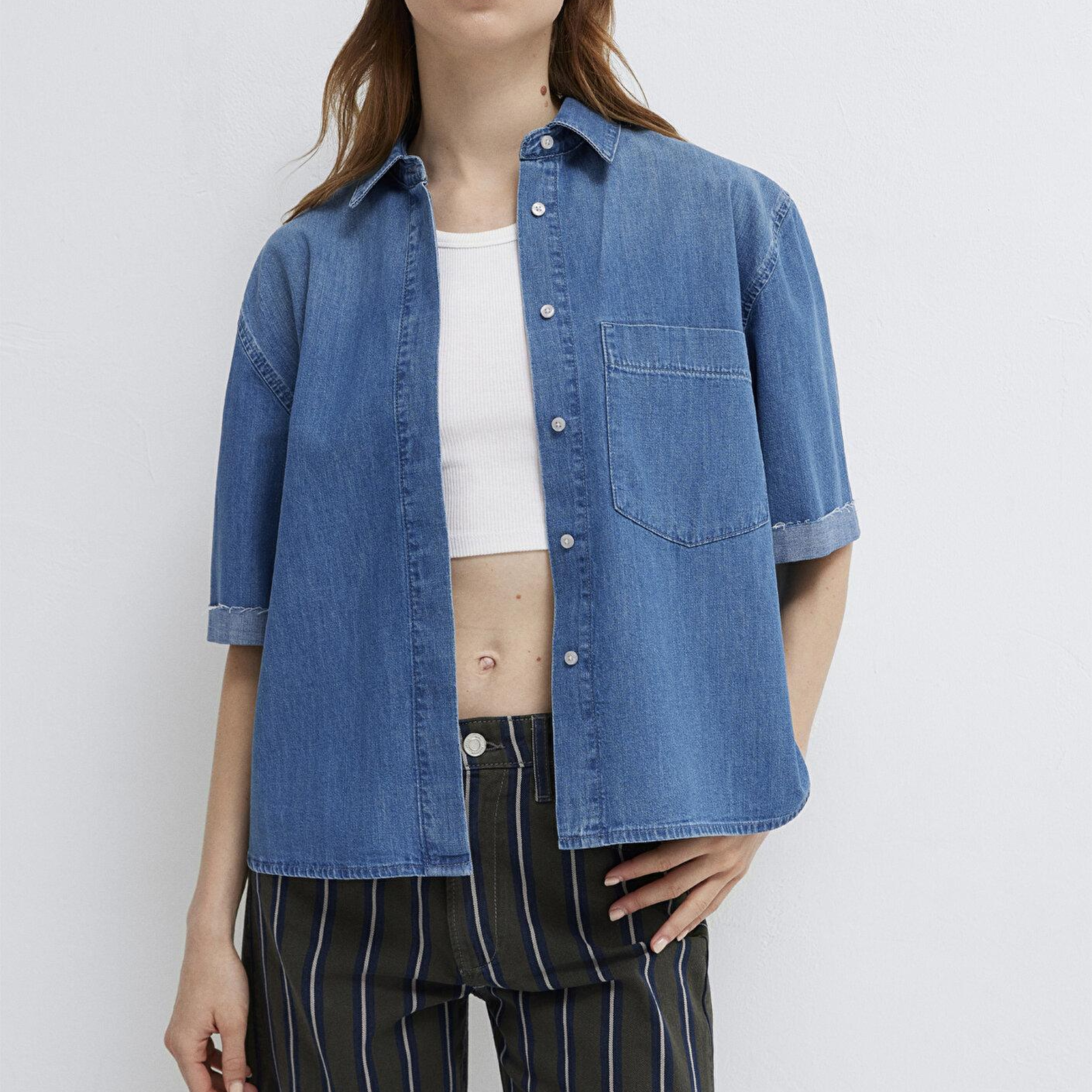 Mavi Nelly Mavi Edition Indigo Mavisi Jean Gömlek Boxy Fit 1221024-A3166
