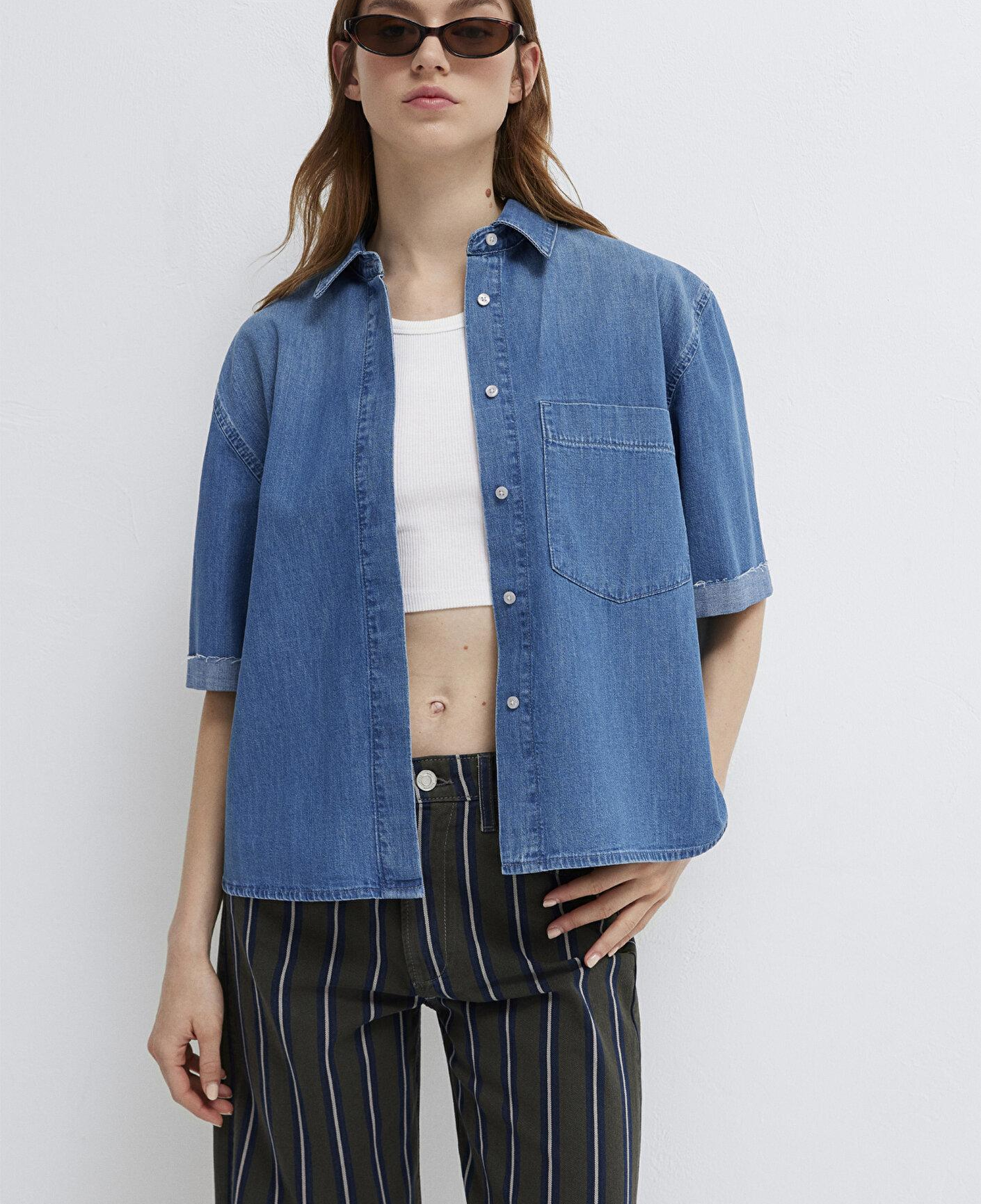 Mavi Nelly Mavi Edition Indigo Mavisi Jean Gömlek Boxy Fit 1221024-A3166