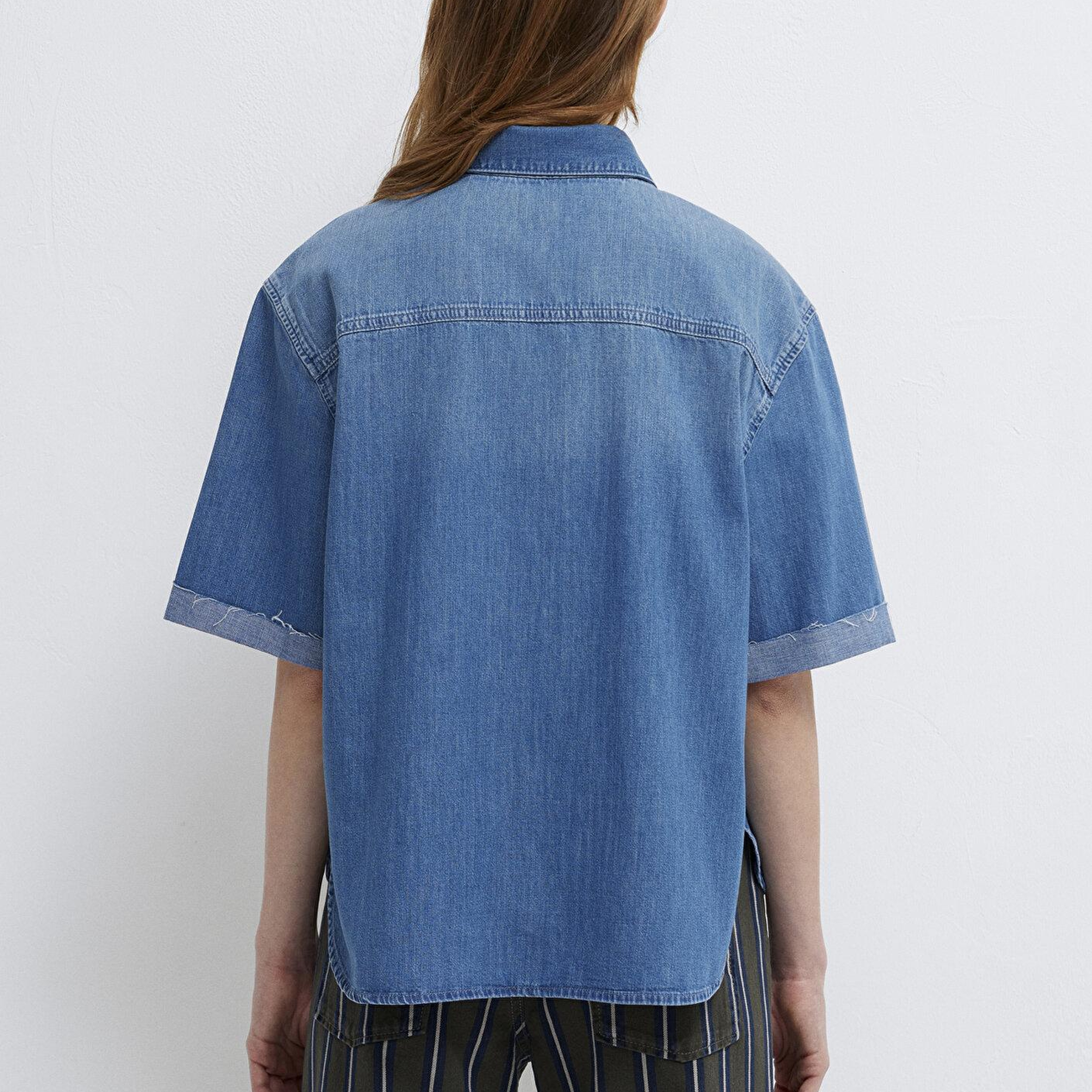 Mavi Nelly Mavi Edition Indigo Mavisi Jean Gömlek Boxy Fit 1221024-A3166