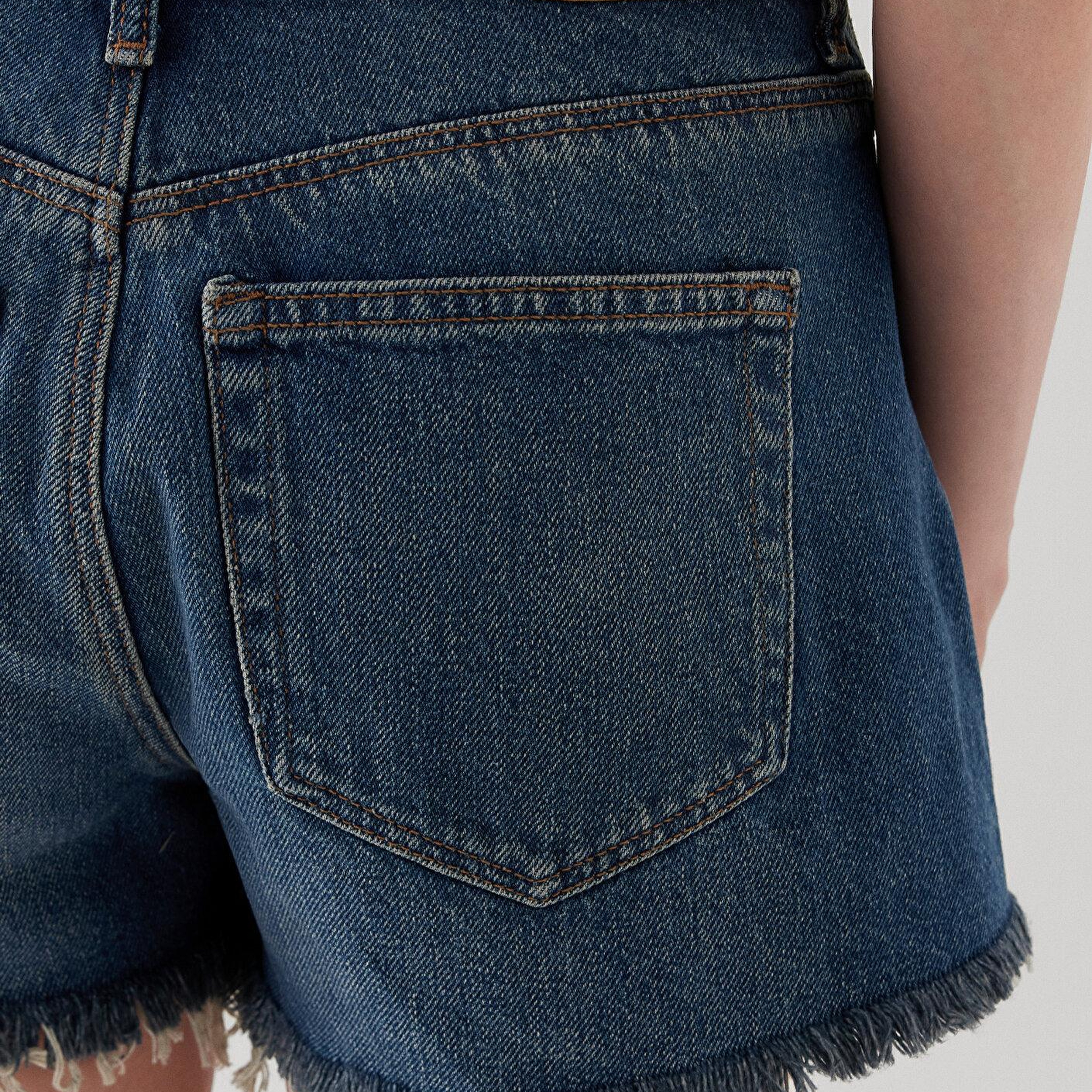 Mavi Rosie 90lar Yırtıklı Indigo Mavisi Jean Şort 14474A3187