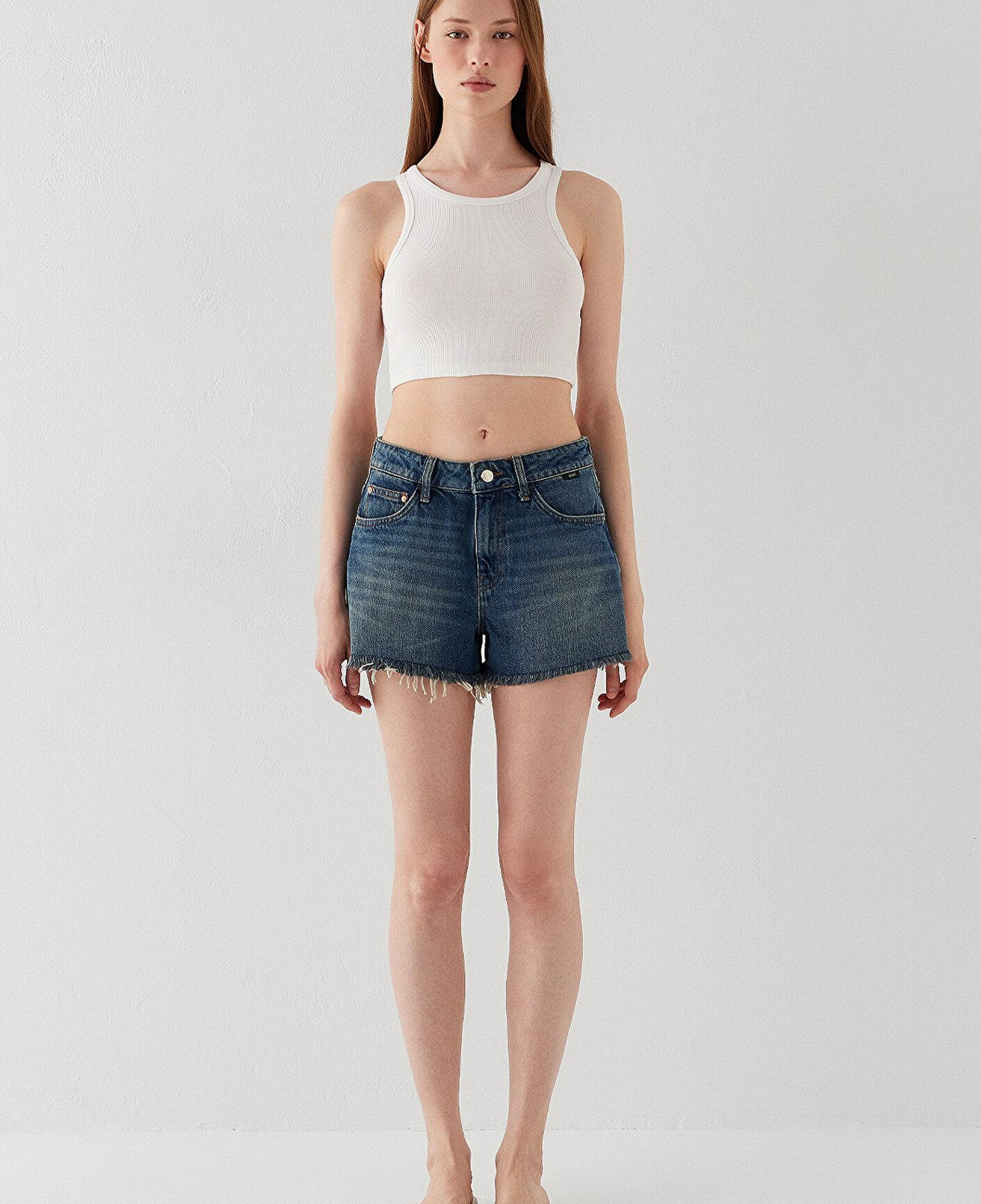 Mavi Rosie 90lar Yırtıklı Indigo Mavisi Jean Şort 14474A3187