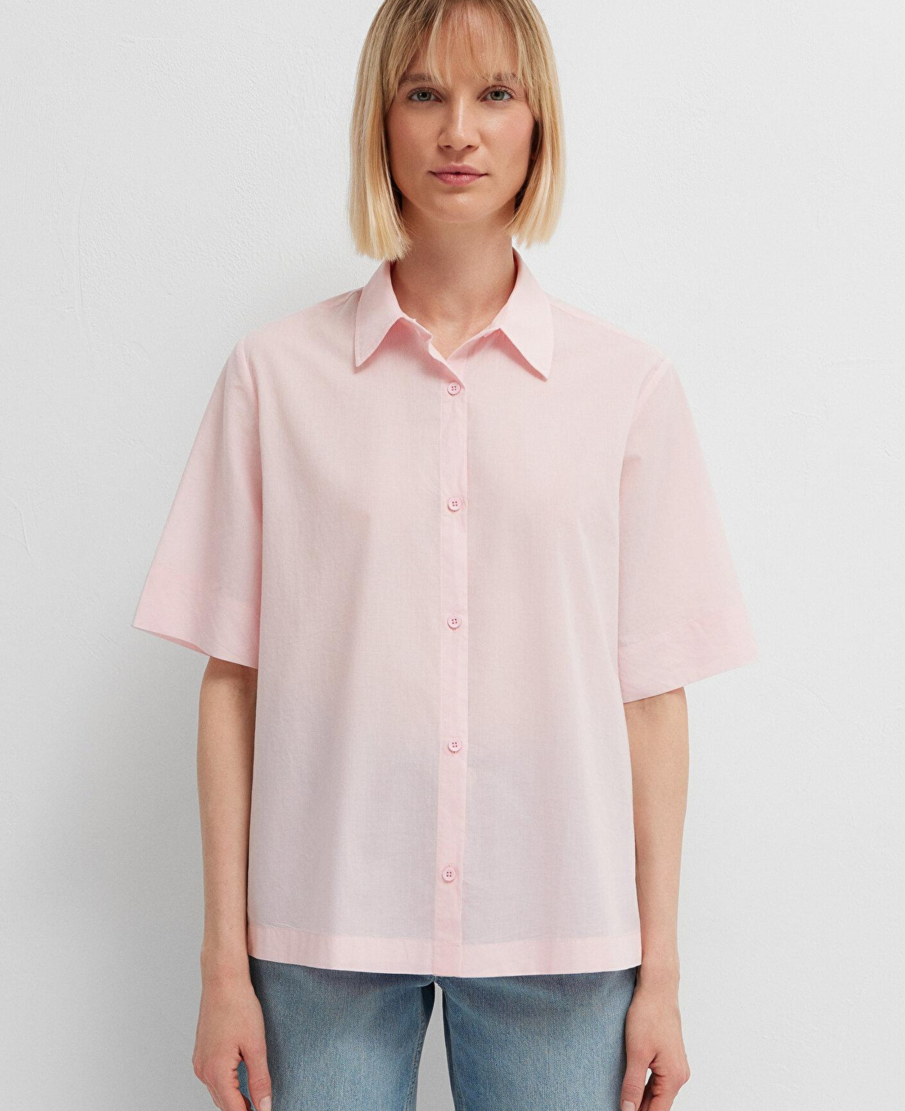 Mavi Pembe Gömlek Loose Fit / Bol Rahat Kesim 1211615-87110