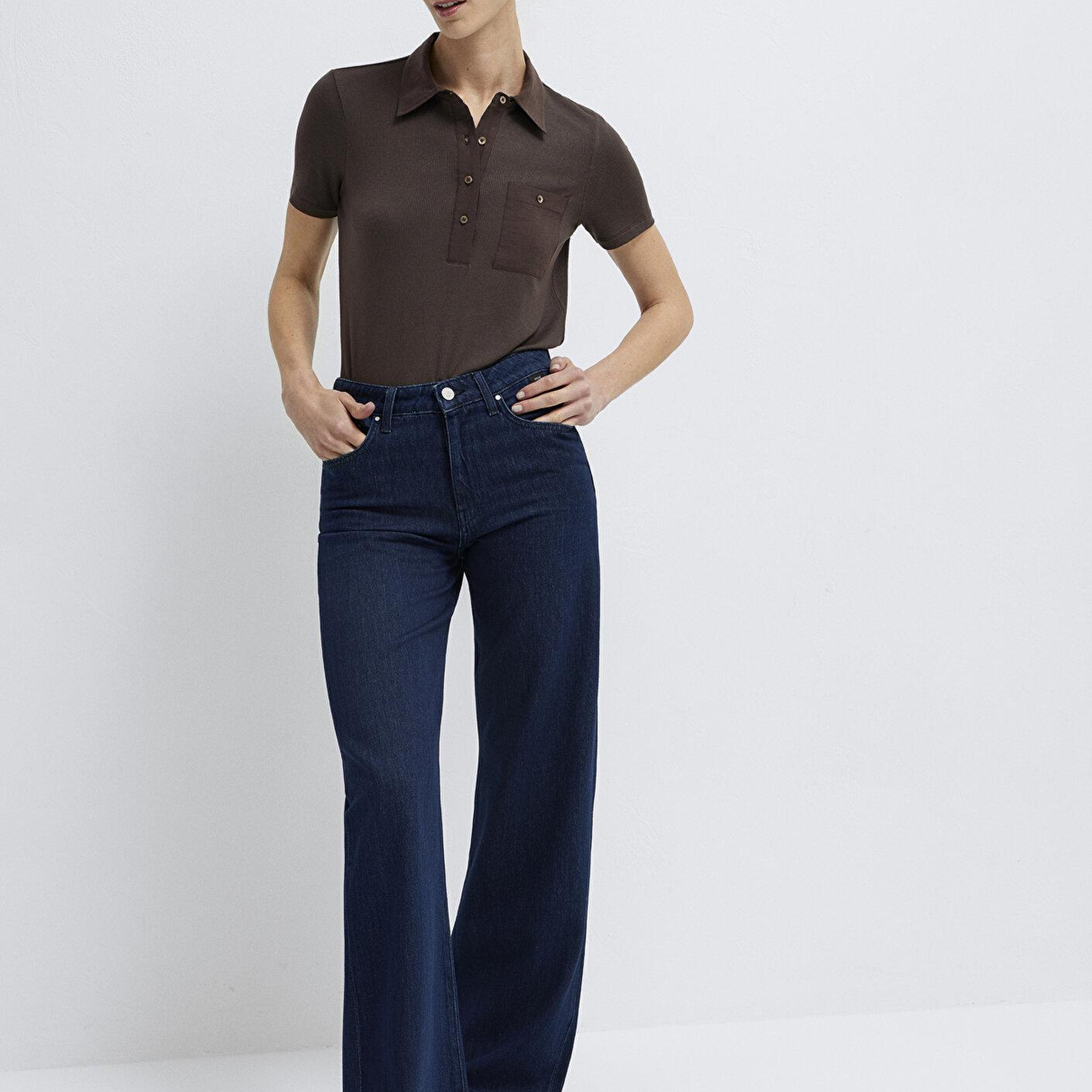Mavi Kahverengi Polo Tişört Semi Slim Fit / Yarı Dar Kesim 1613849-91100