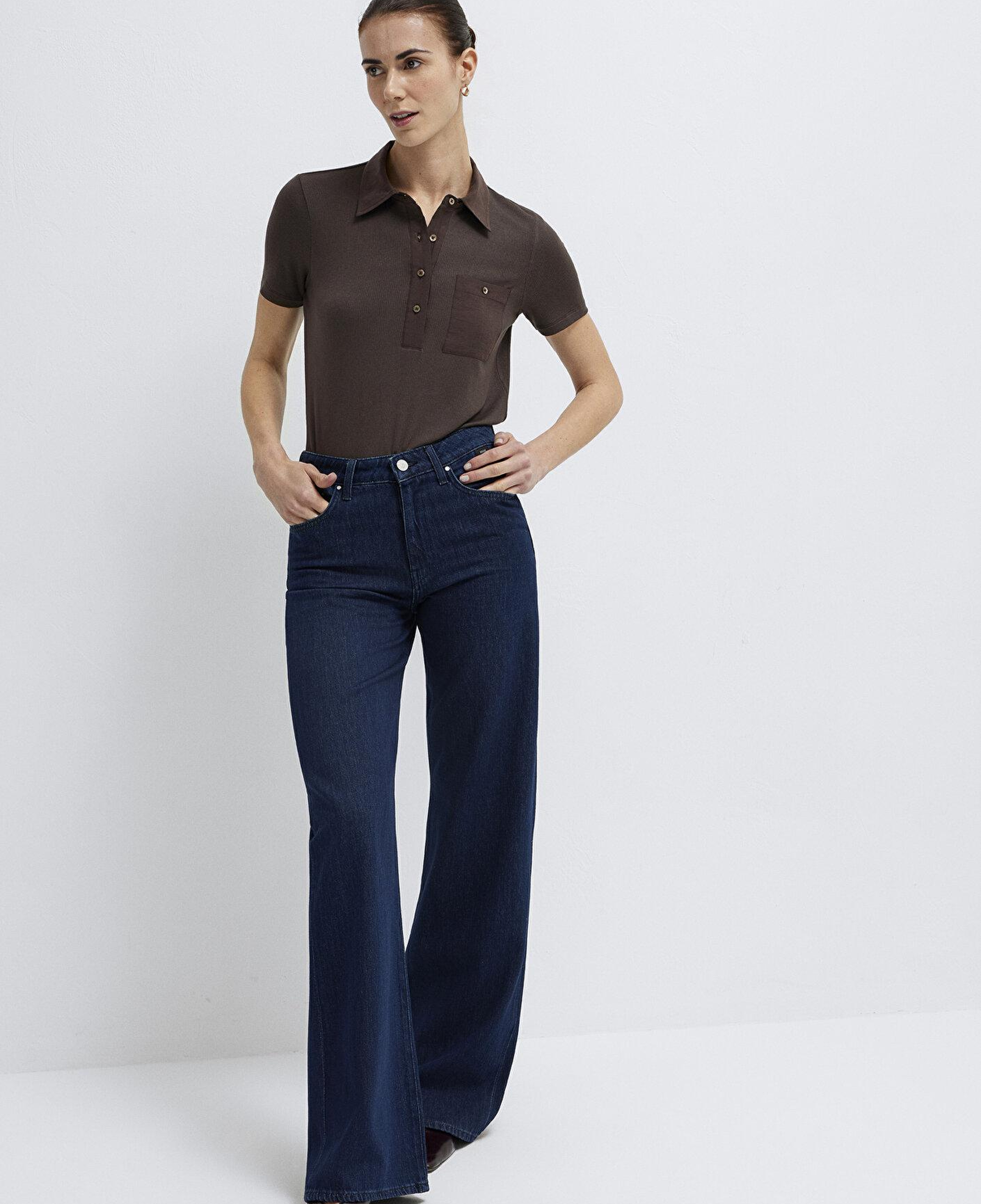 Mavi Kahverengi Polo Tişört Semi Slim Fit / Yarı Dar Kesim 1613849-91100