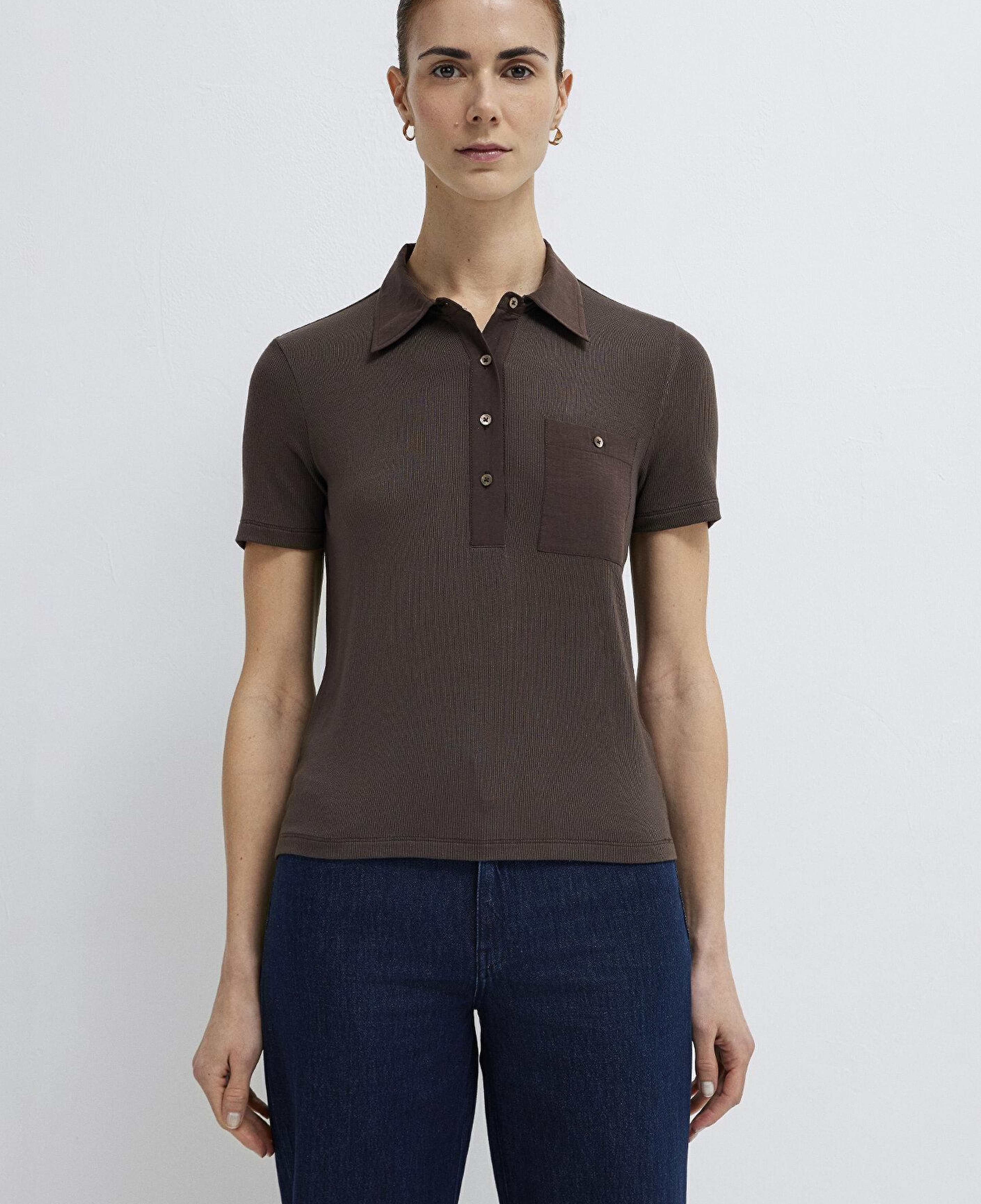 Mavi Kahverengi Polo Tişört Semi Slim Fit / Yarı Dar Kesim 1613849-91100