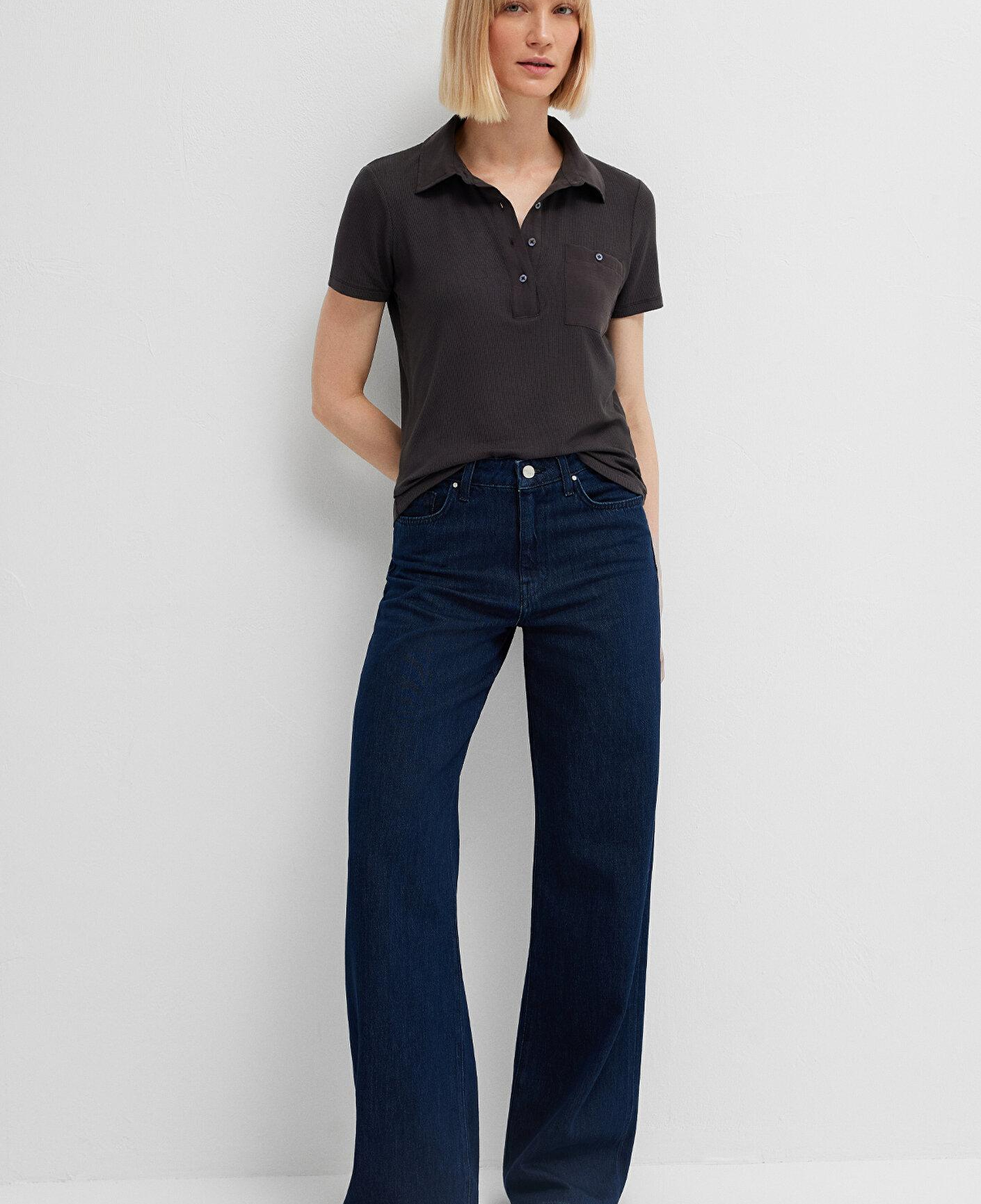 Mavi Antrasit Tişört Semi Slim Fit / Yarı Dar Kesim 1613849-70087