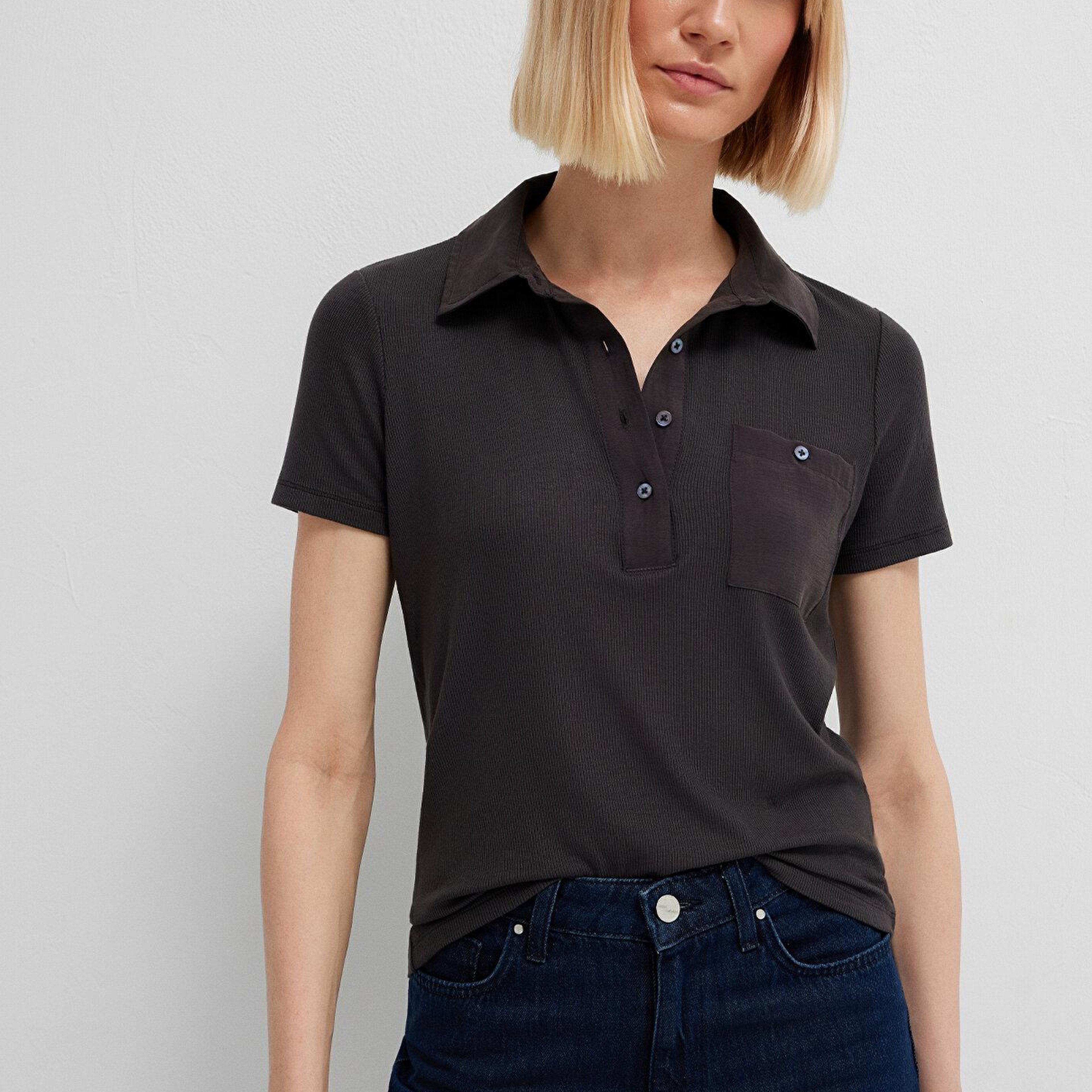 Mavi Antrasit Tişört Semi Slim Fit / Yarı Dar Kesim 1613849-70087