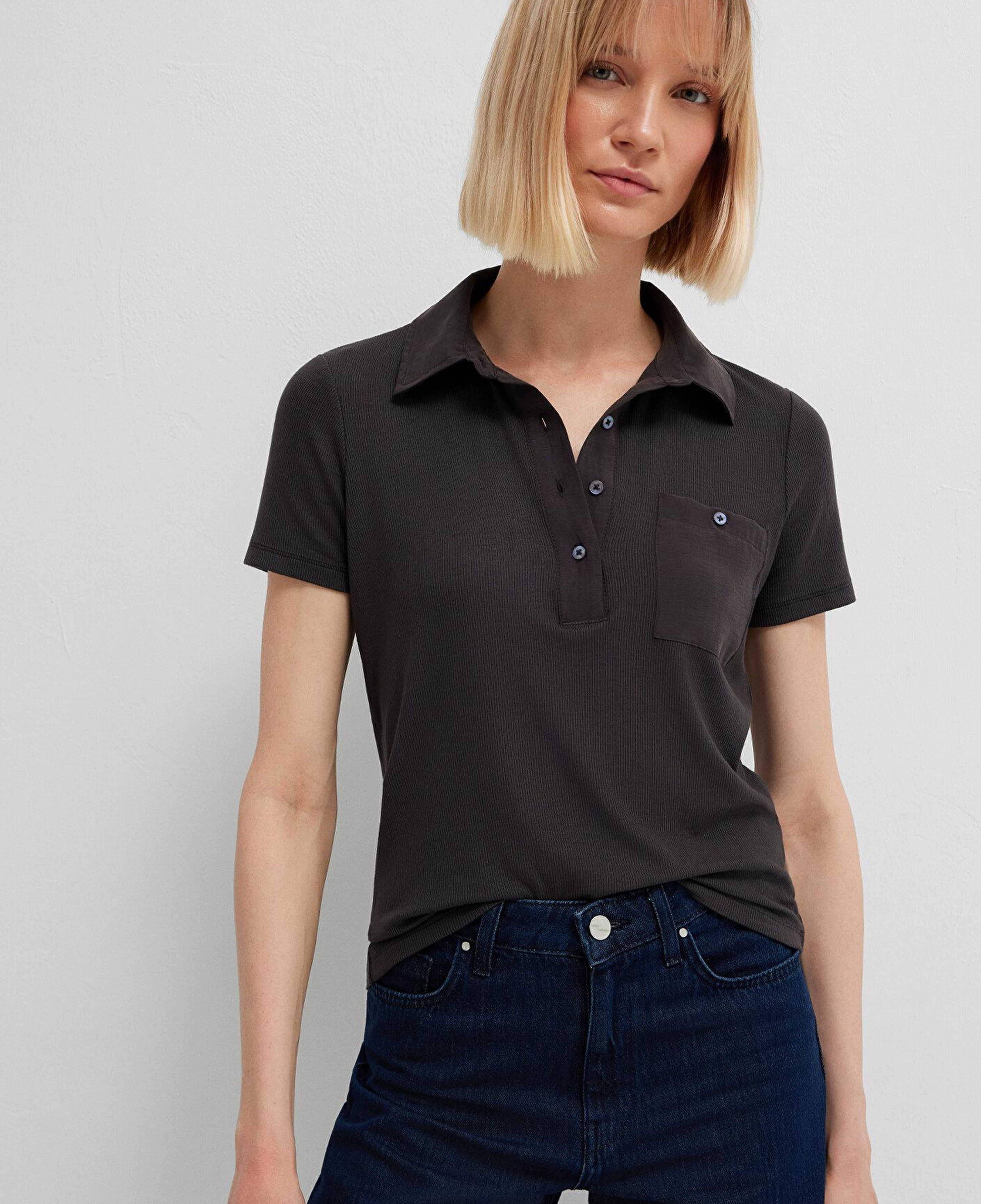 Mavi Antrasit Tişört Semi Slim Fit / Yarı Dar Kesim 1613849-70087