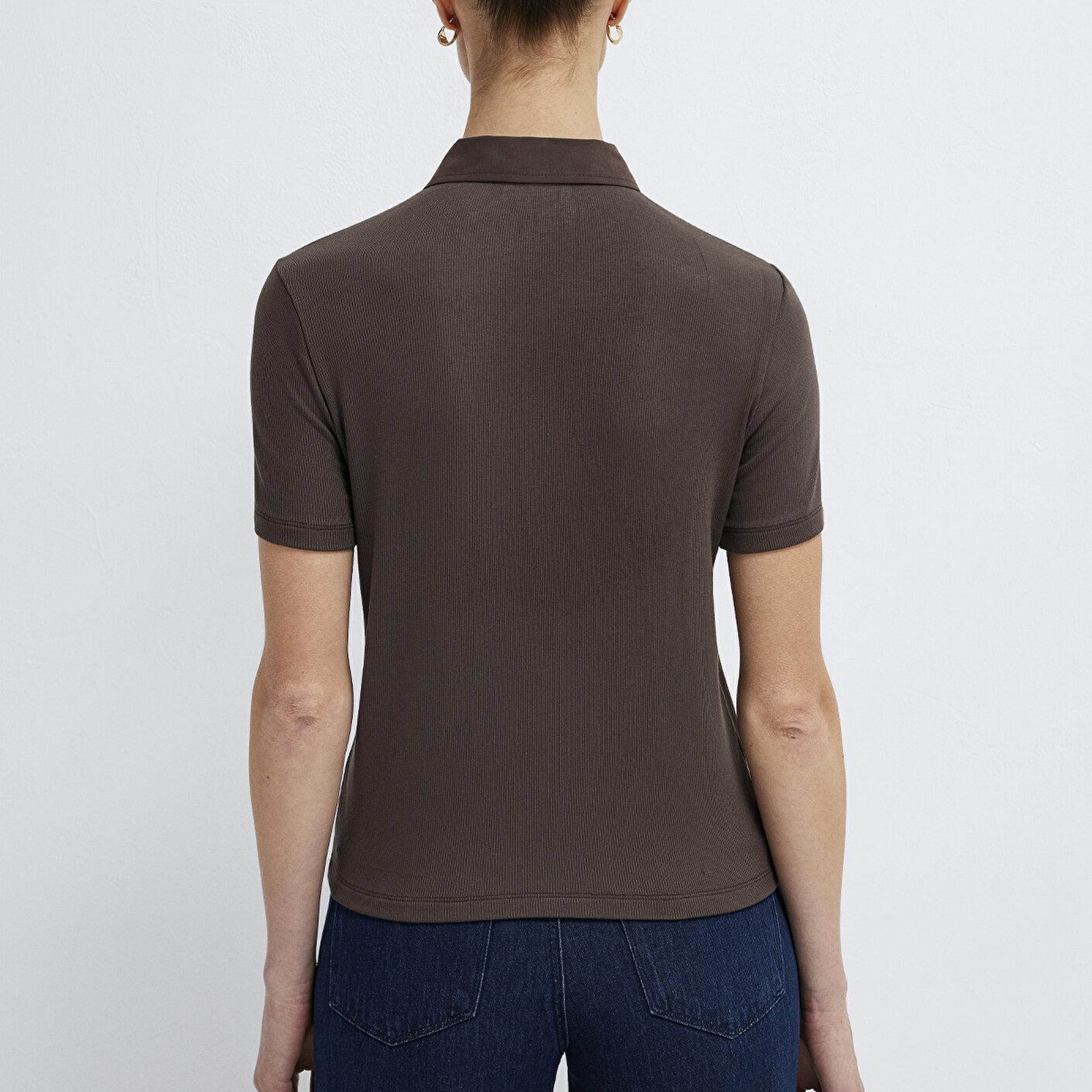 Mavi Kahverengi Polo Tişört Semi Slim Fit / Yarı Dar Kesim 1613849-91100