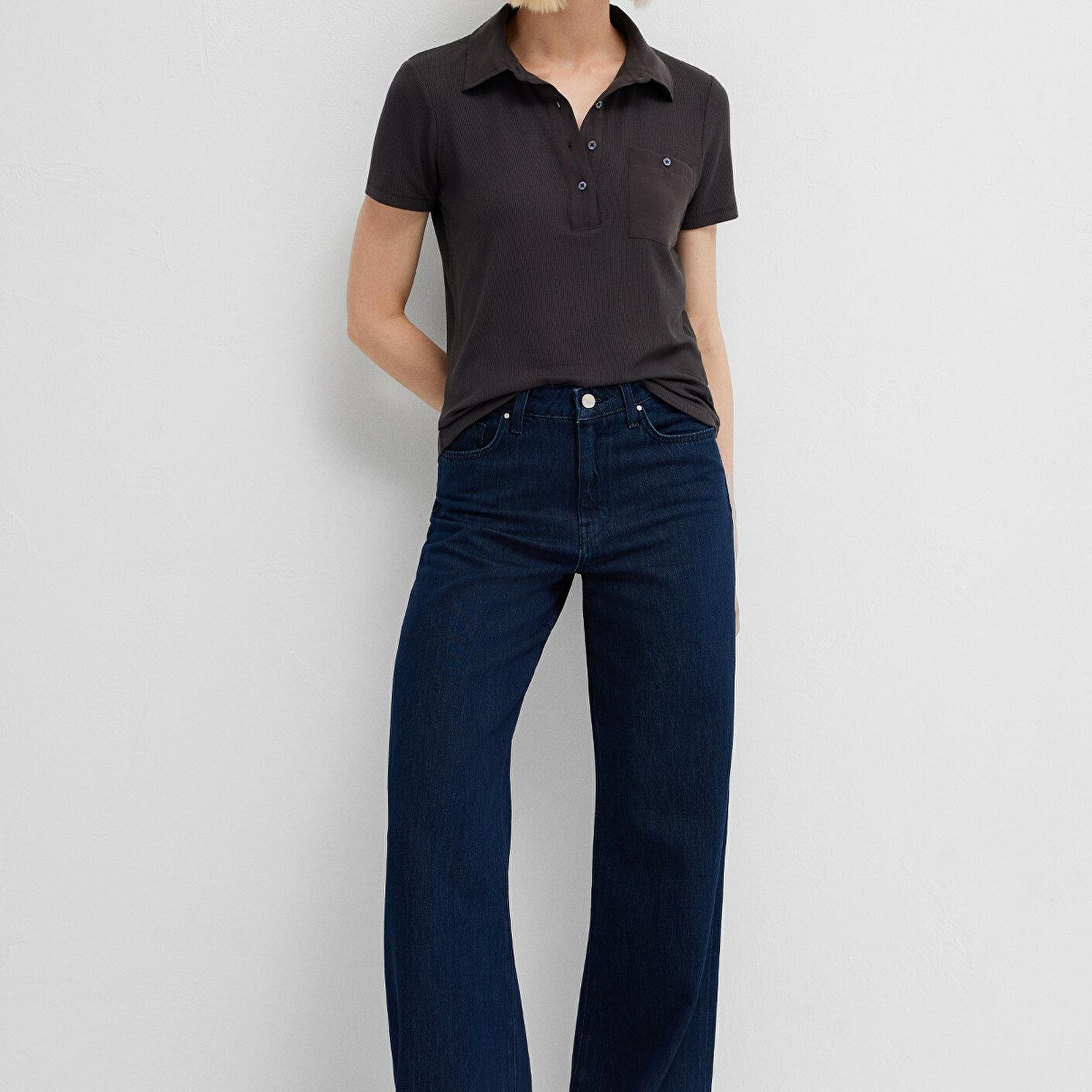 Mavi Antrasit Tişört Semi Slim Fit / Yarı Dar Kesim 1613849-70087
