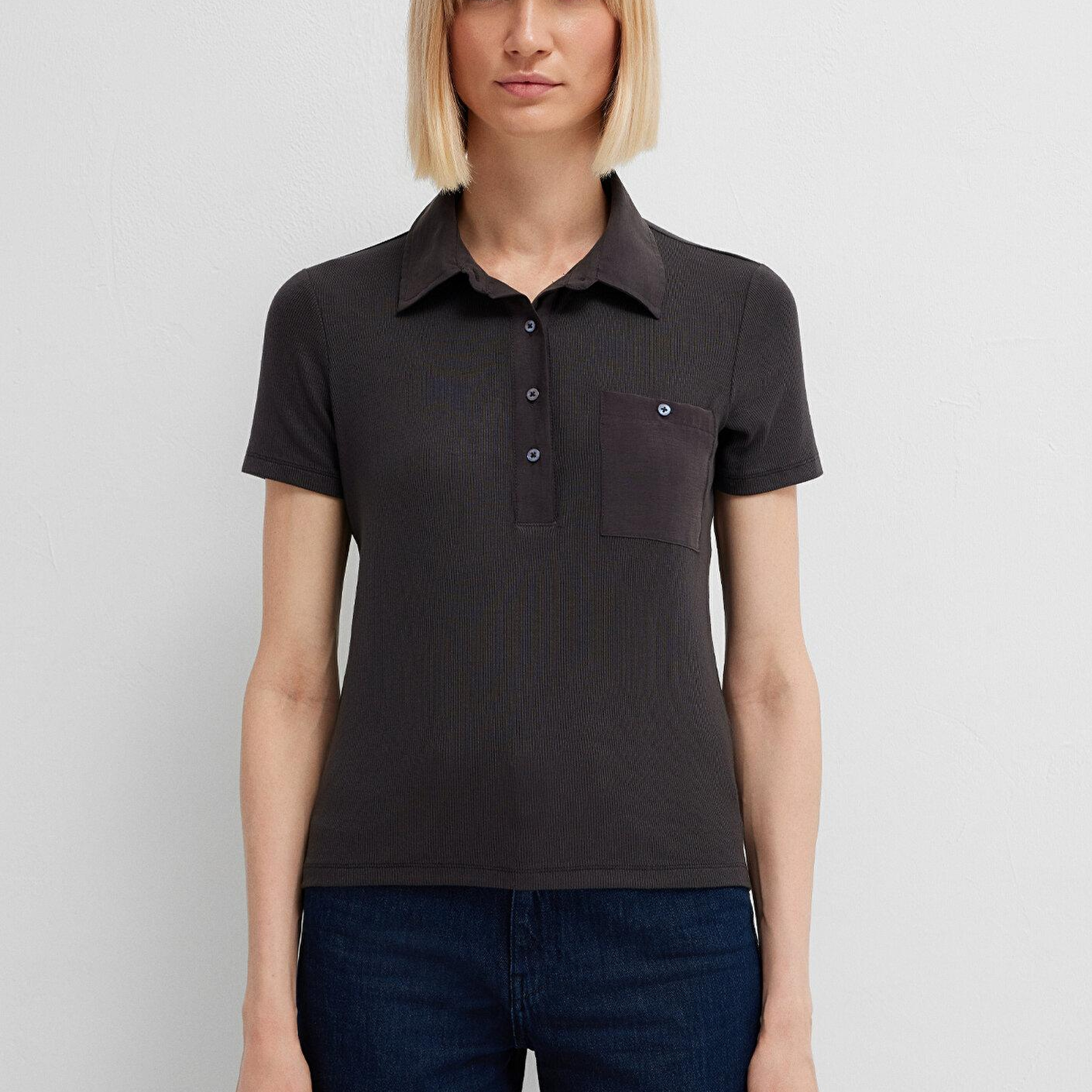 Mavi Antrasit Tişört Semi Slim Fit / Yarı Dar Kesim 1613849-70087