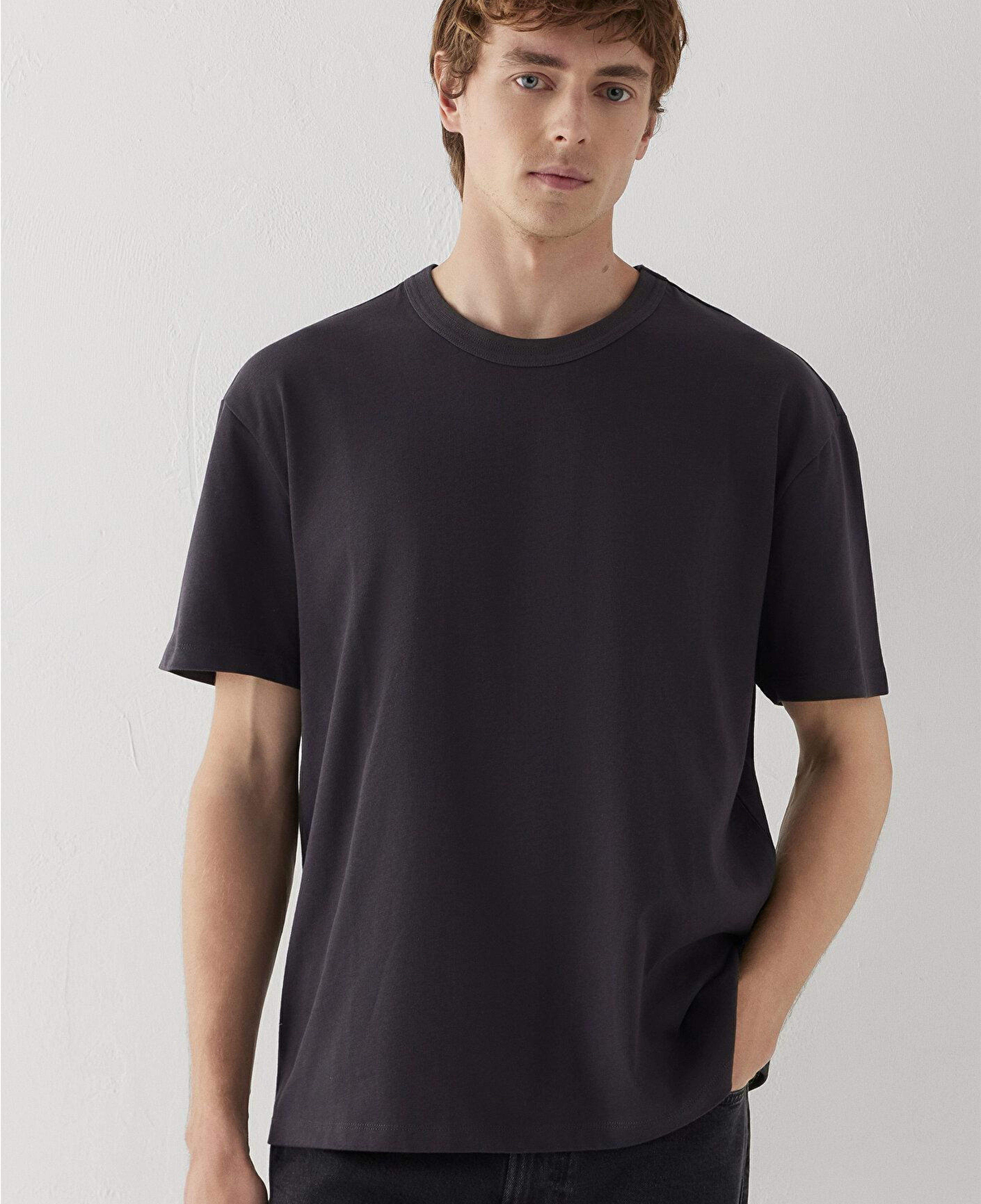 Mavi Antrasit Tişört Loose Fit / Bol Rahat Kesim 0613624-70087