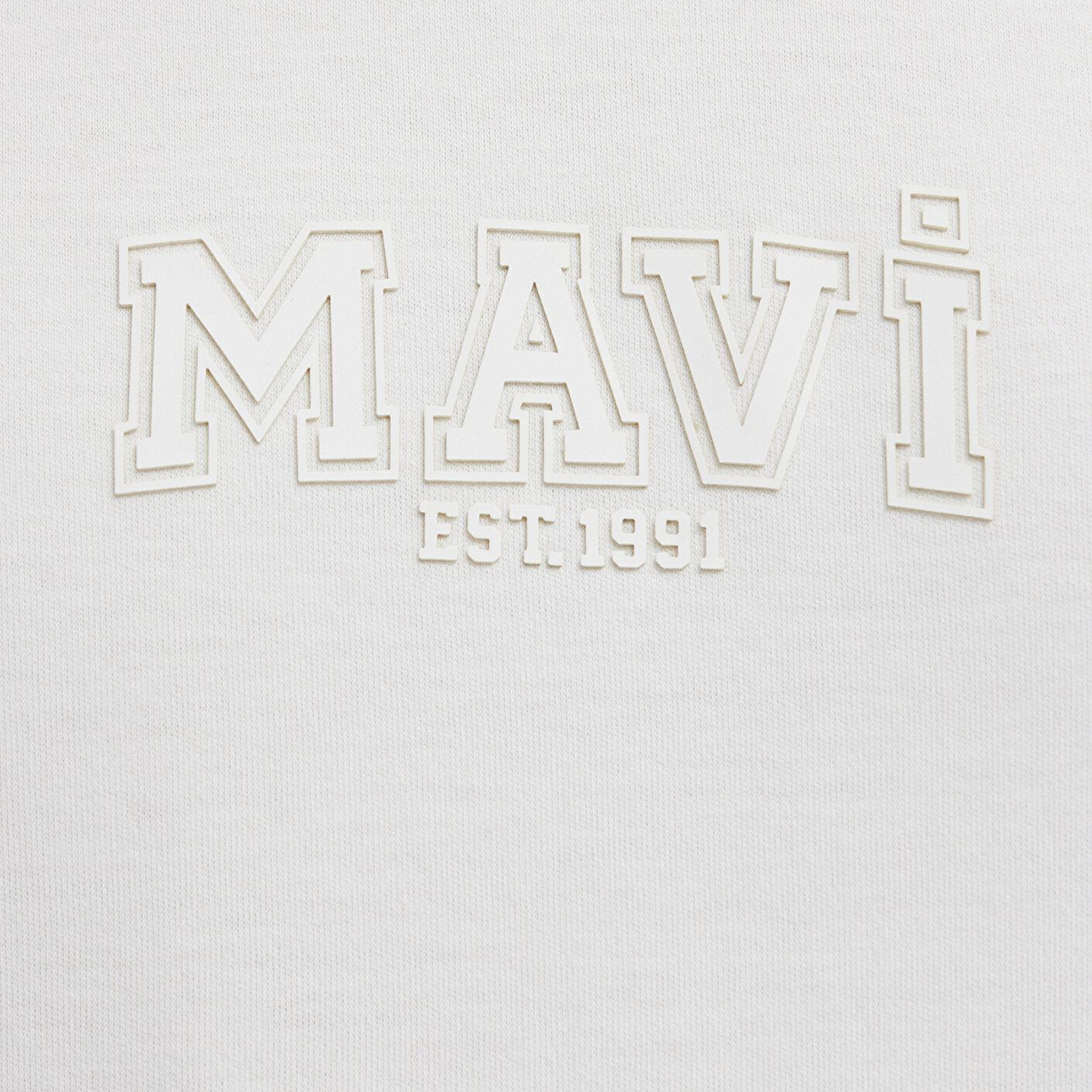 Mavi Mavi Logo Ekru Tişört Regular Fit / Normal Kesim 0613662-70057