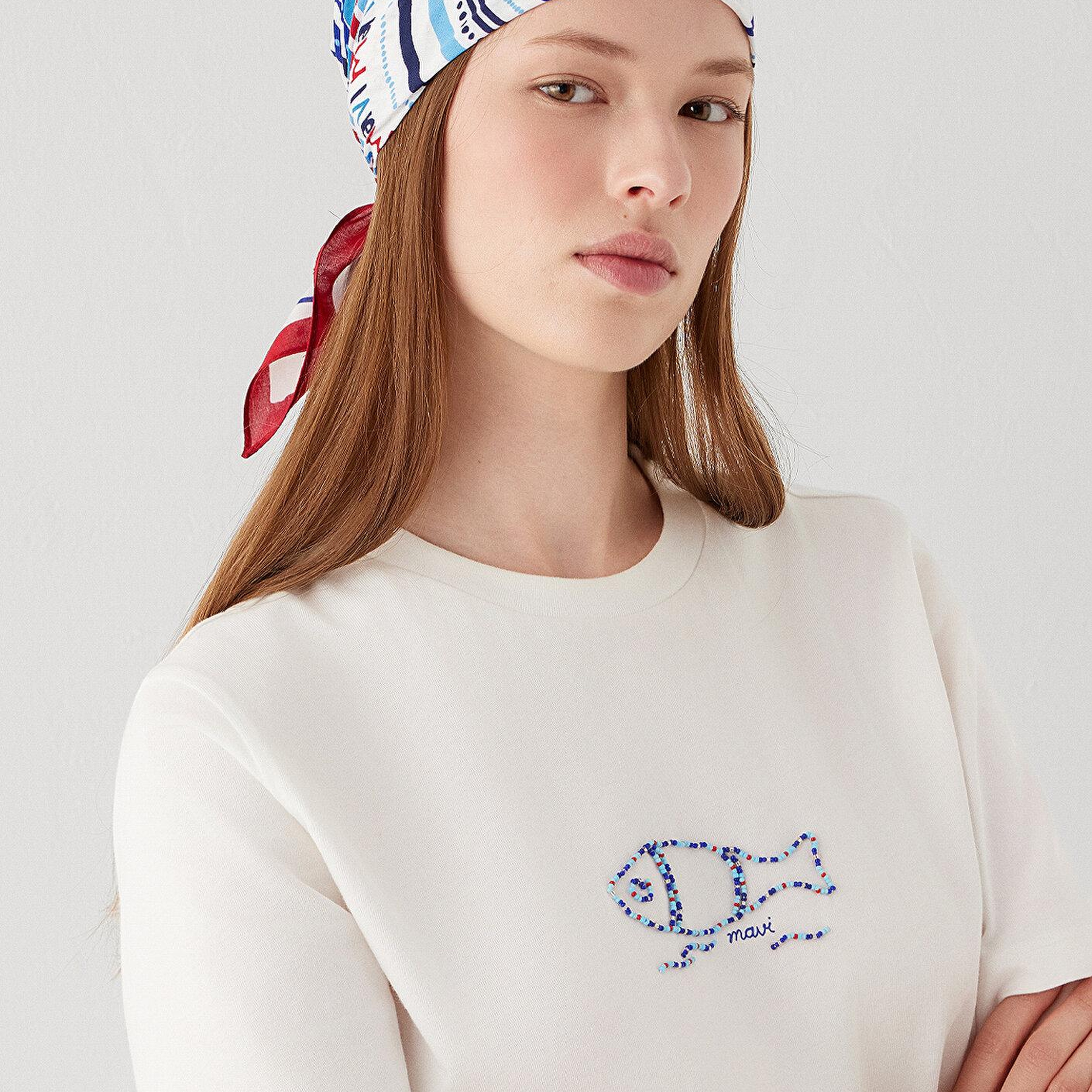 Mavi Nazar Boncuğu Detaylı Bandana 1914040-70053