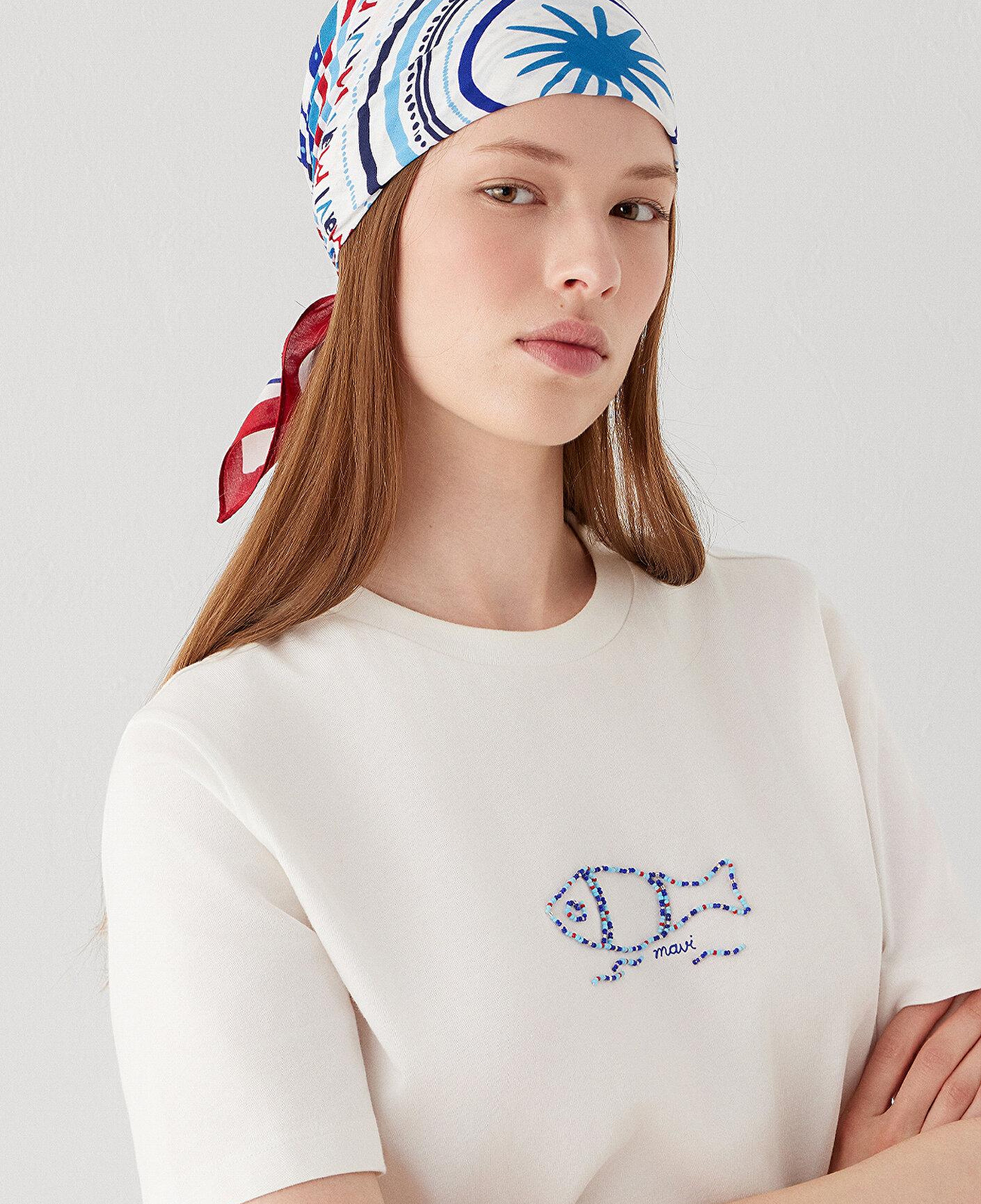 Mavi Nazar Boncuğu Detaylı Bandana 1914040-70053