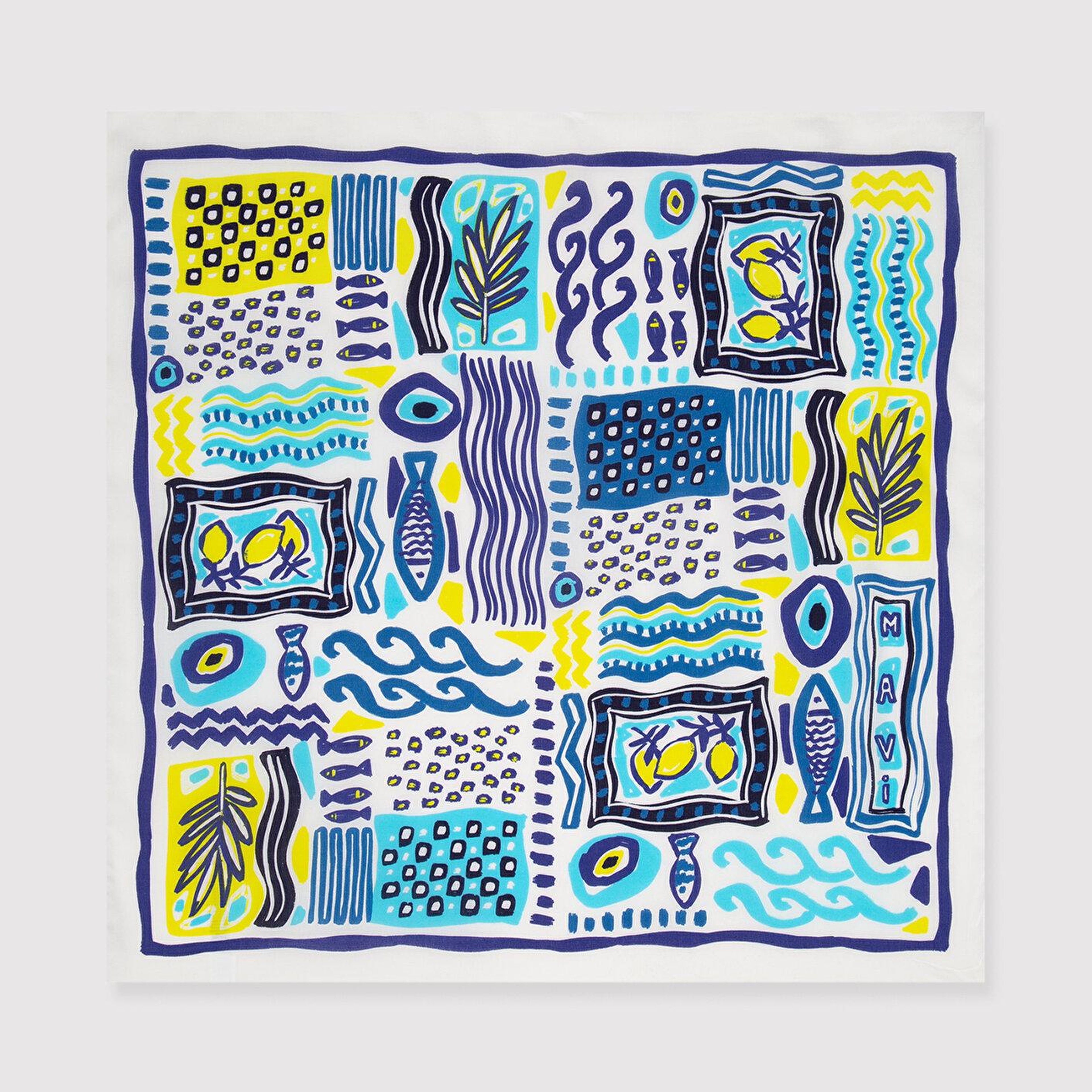 Mavi Nazar Boncuğu Baskılı Bandana 1913626-10242
