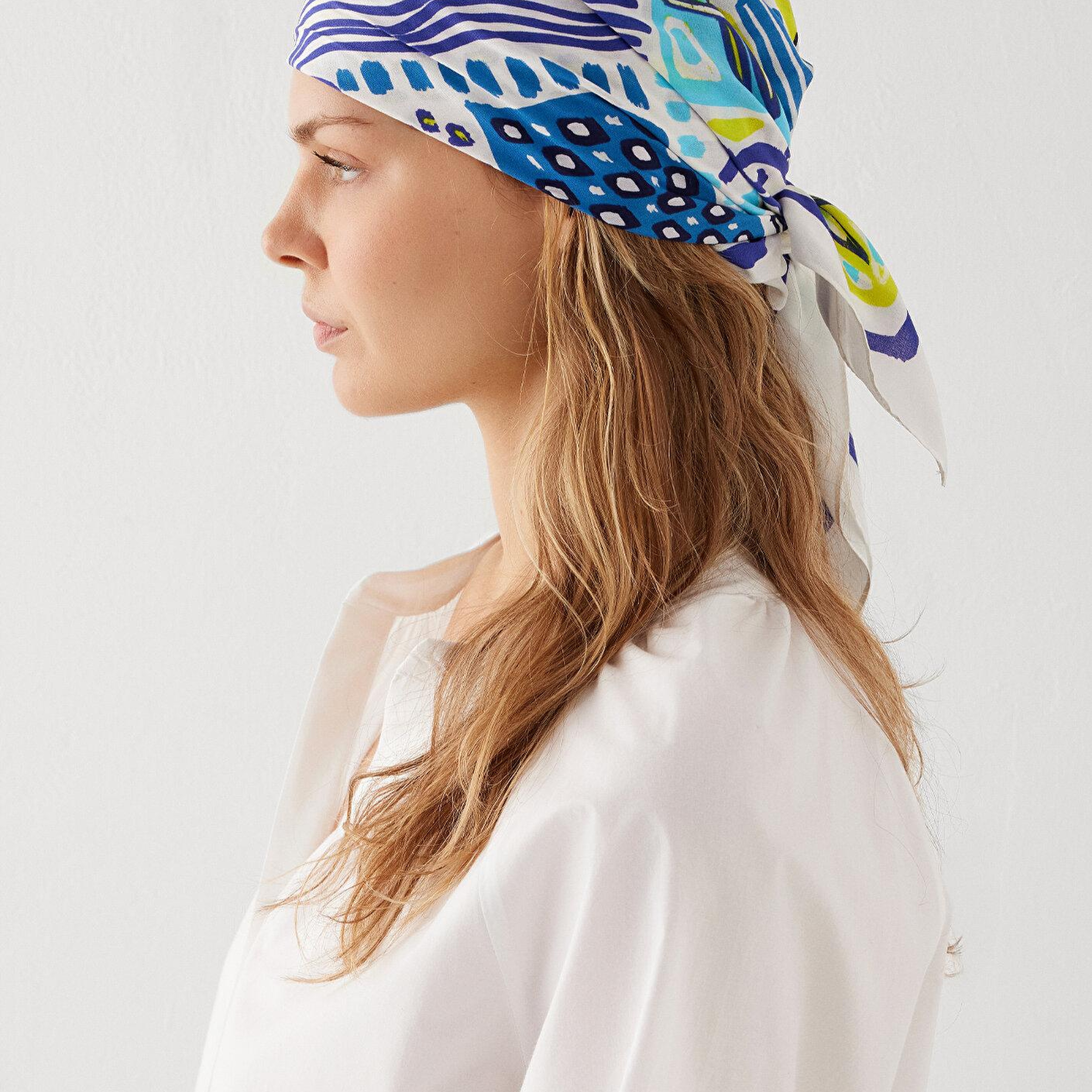 Mavi Nazar Boncuğu Baskılı Bandana 1913626-10242