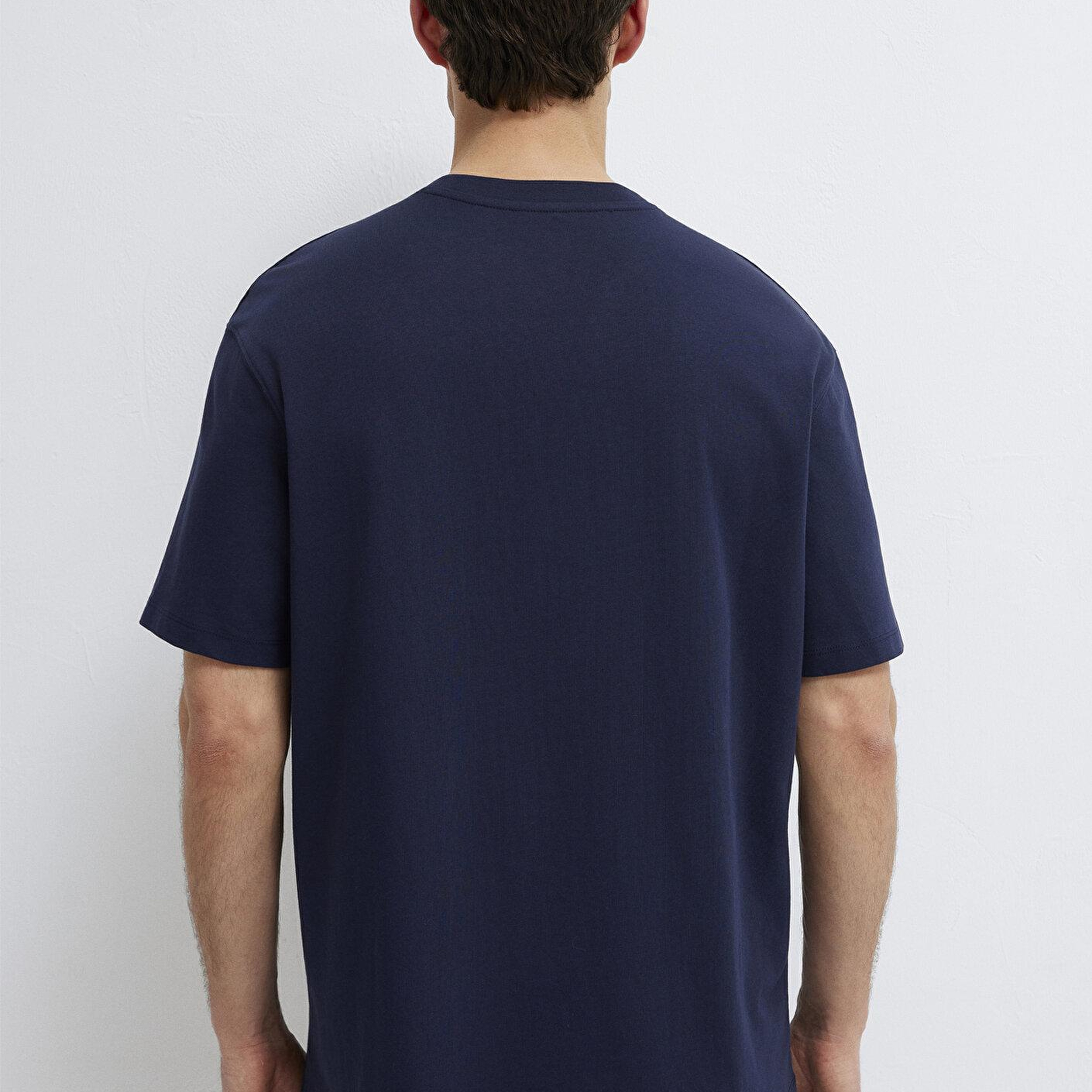 Mavi Baskılı Lacivert Tişört Loose Fit / Bol Rahat Kesim 0613282-82318